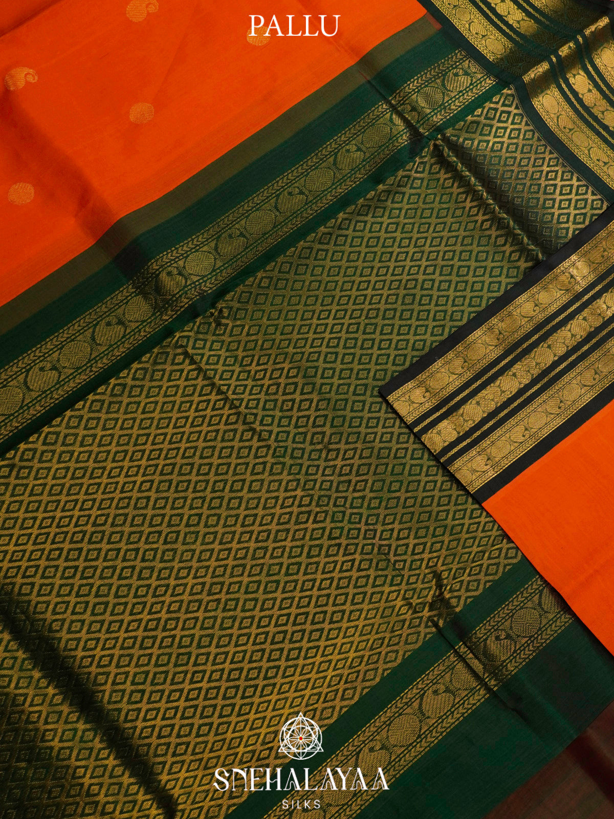 Rust Orange Kanchi Silk Cotton Saree