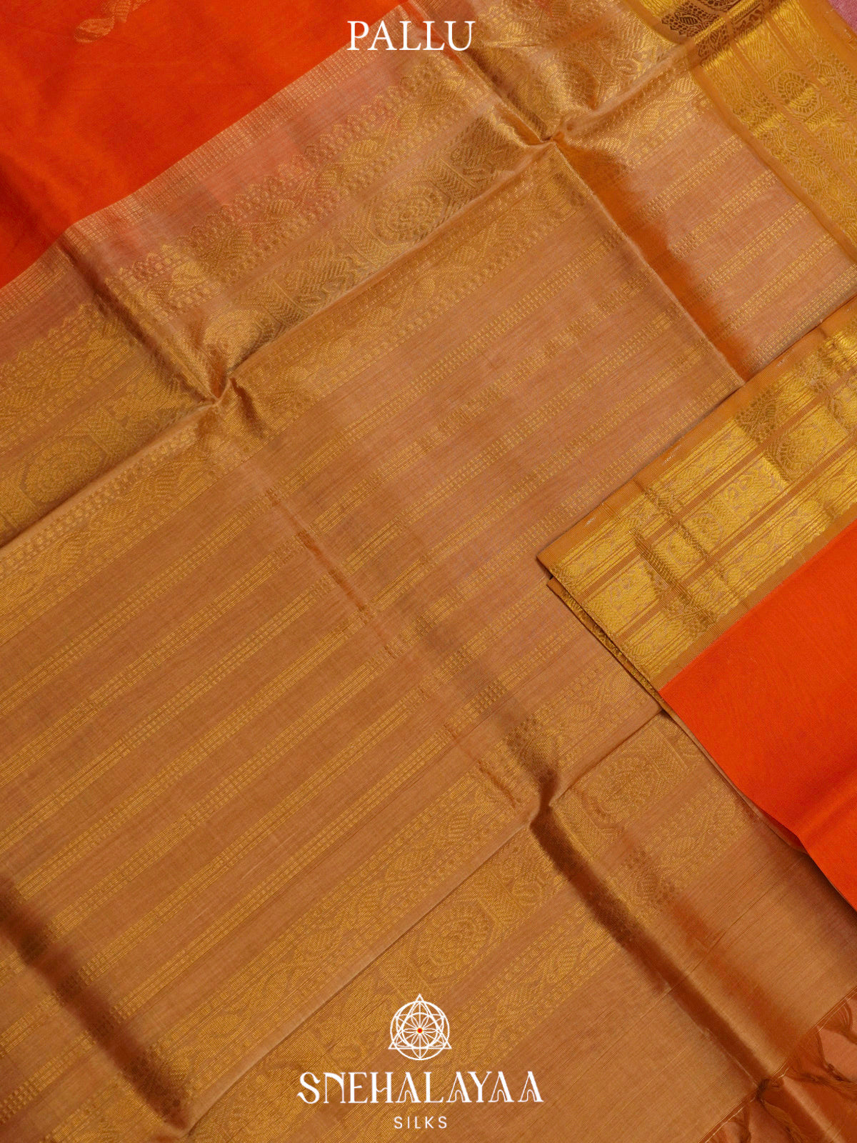 Orange Kanchi Silk Cotton Saree