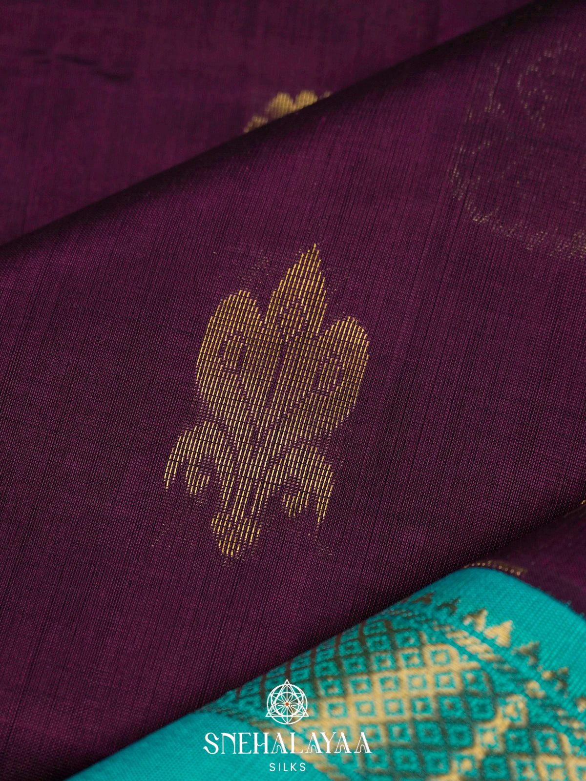 Wine Kanchi Silk Cotton Saree