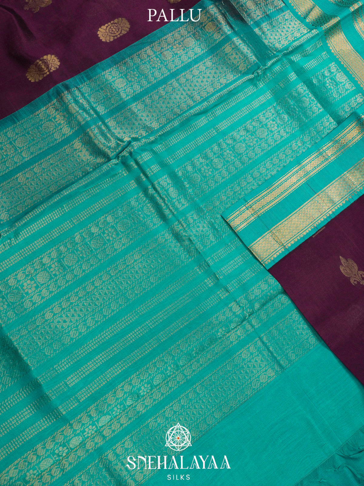 Wine Kanchi Silk Cotton Saree