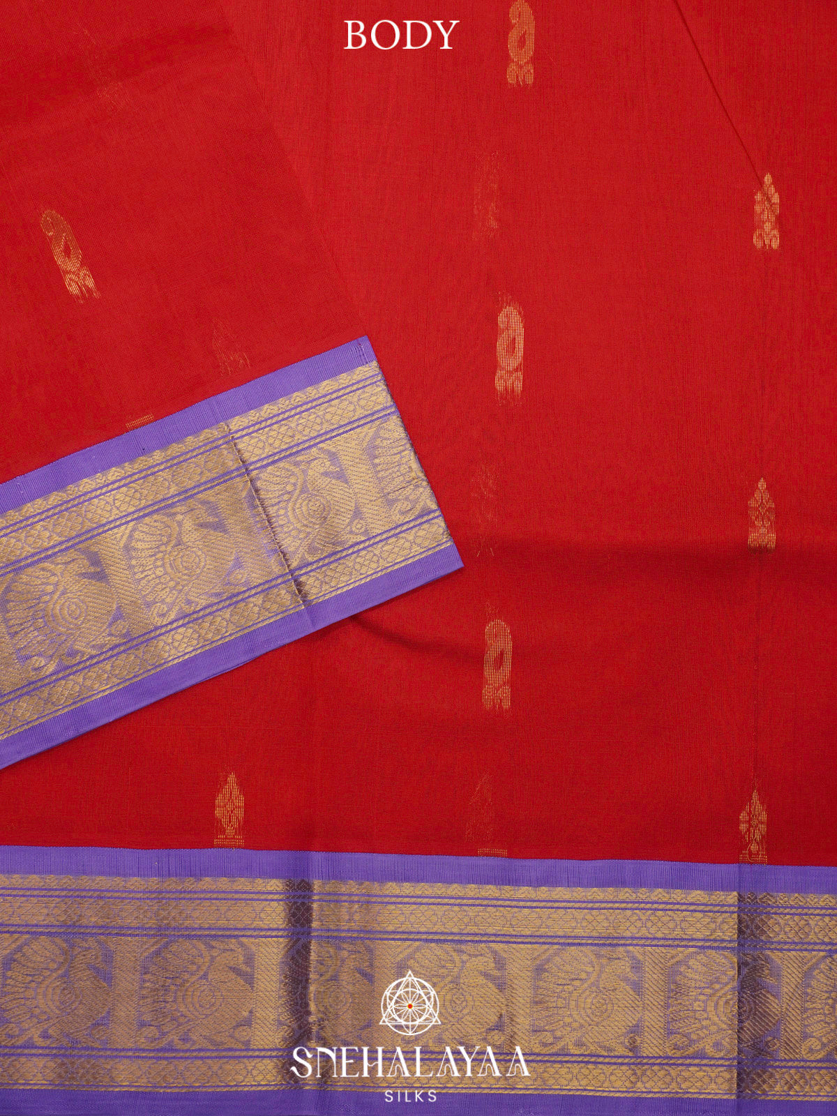 Red Kanchi Silk Cotton Saree