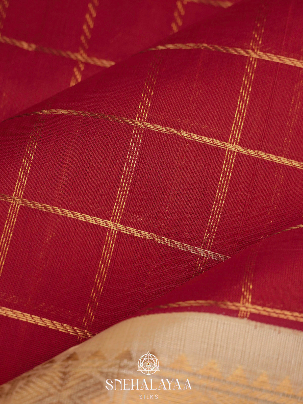 Red Kanchi Silk Cotton Saree