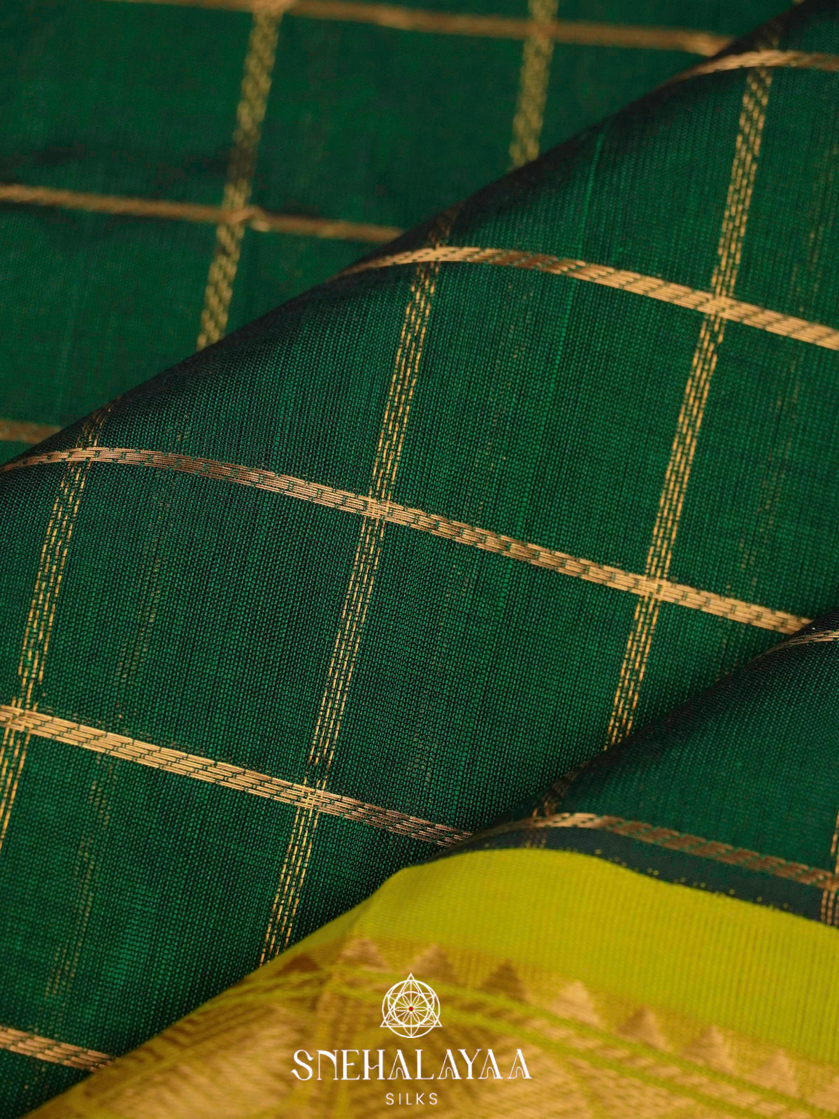 Emerald Green Kanchi Silk Cotton Saree