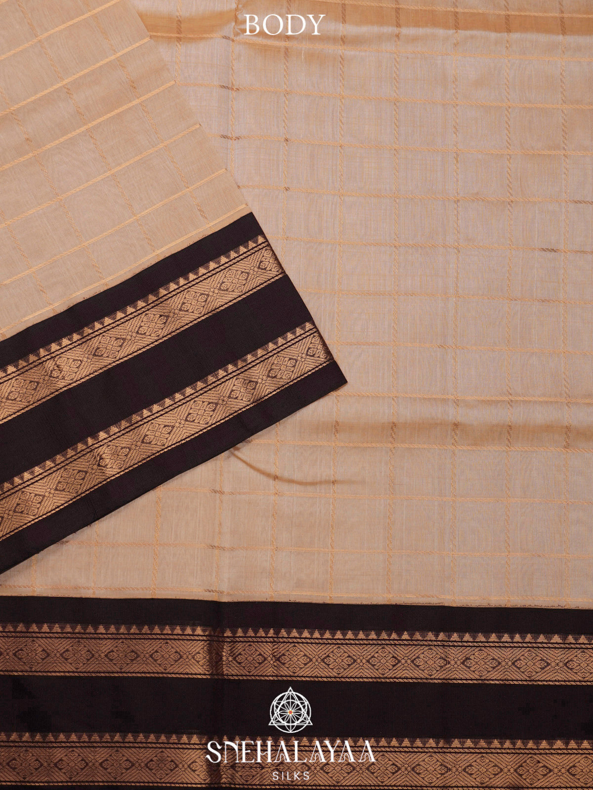 Cream Kanchi Silk Cotton Saree