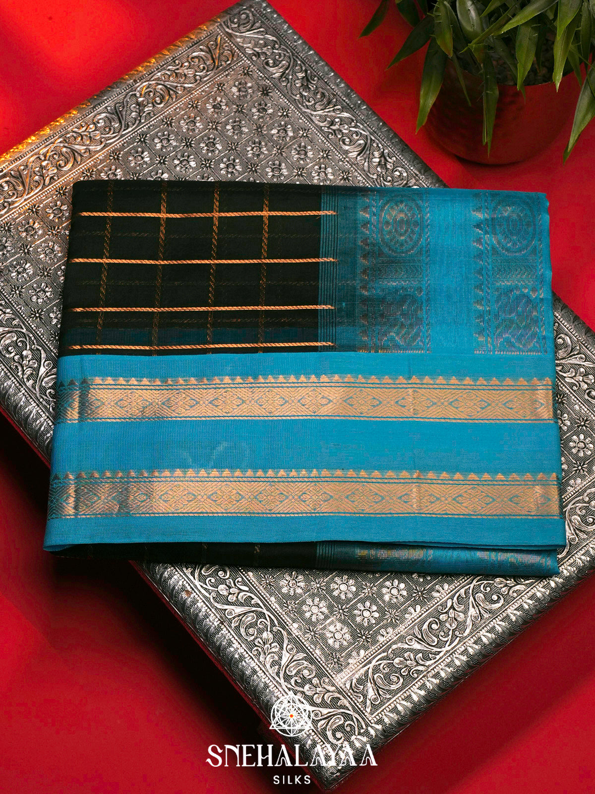 Forest Green Kanchi Silk Cotton Saree