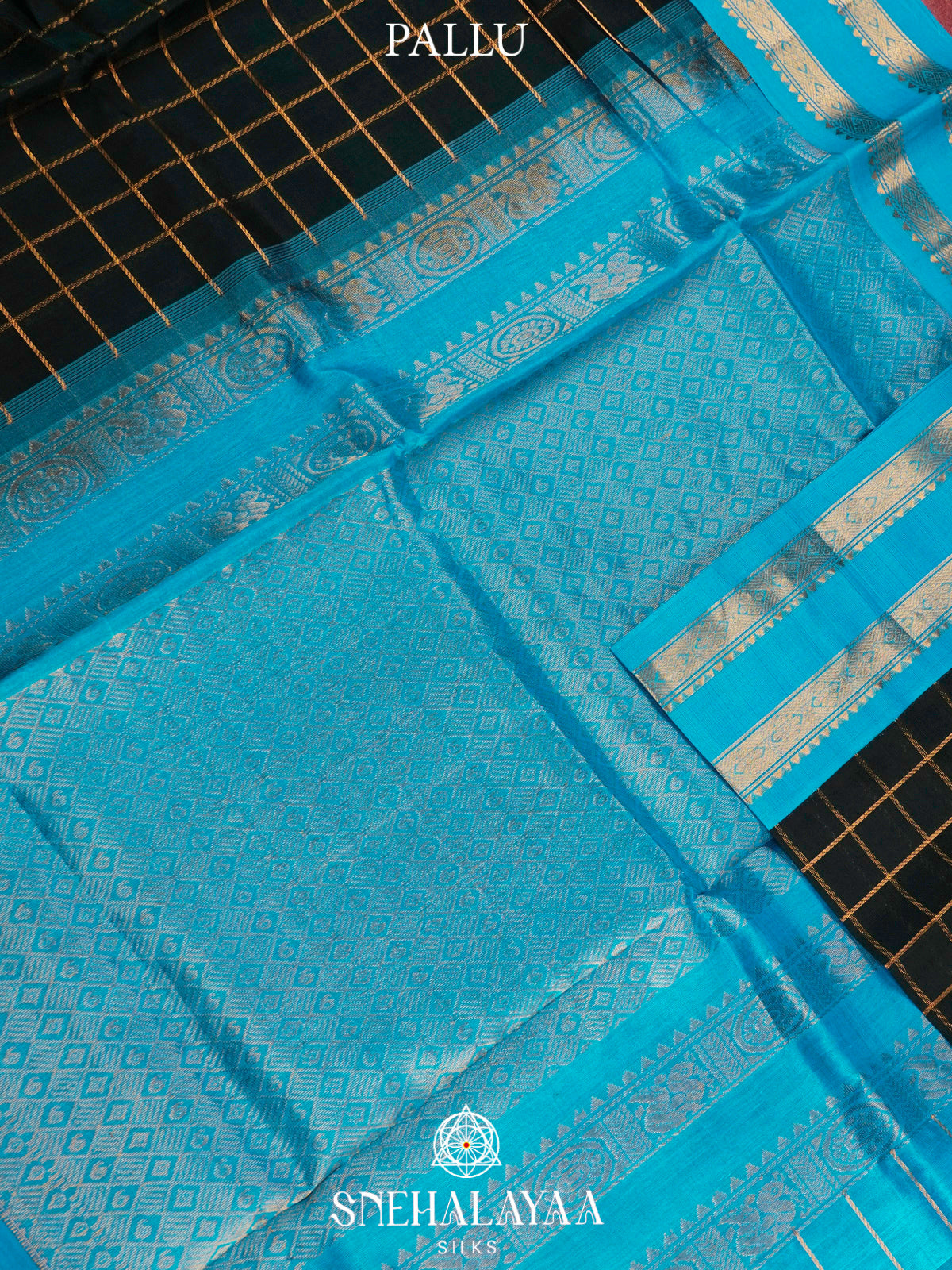 Forest Green Kanchi Silk Cotton Saree