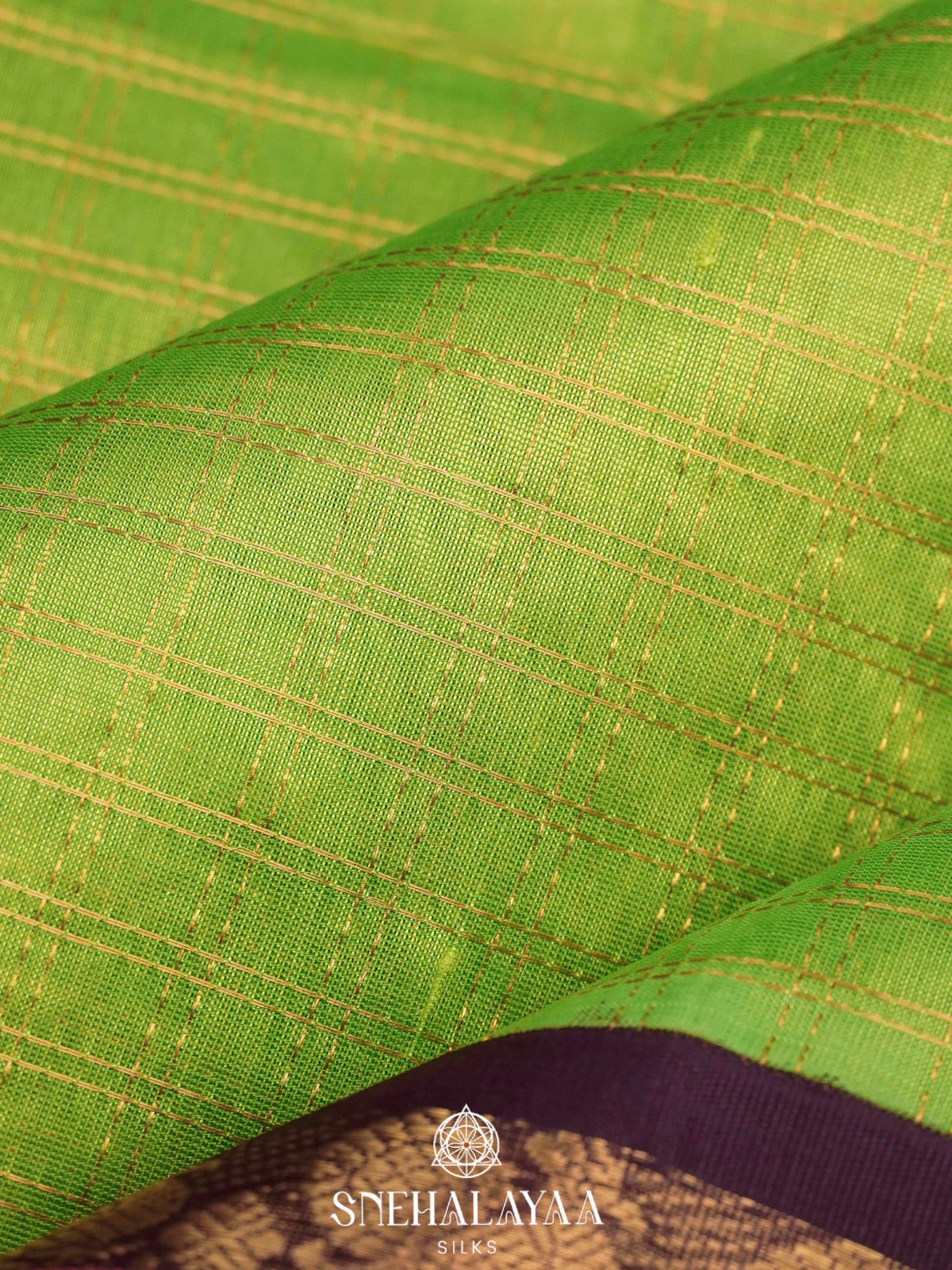 Lime Green Kanchi Silk Cotton Saree