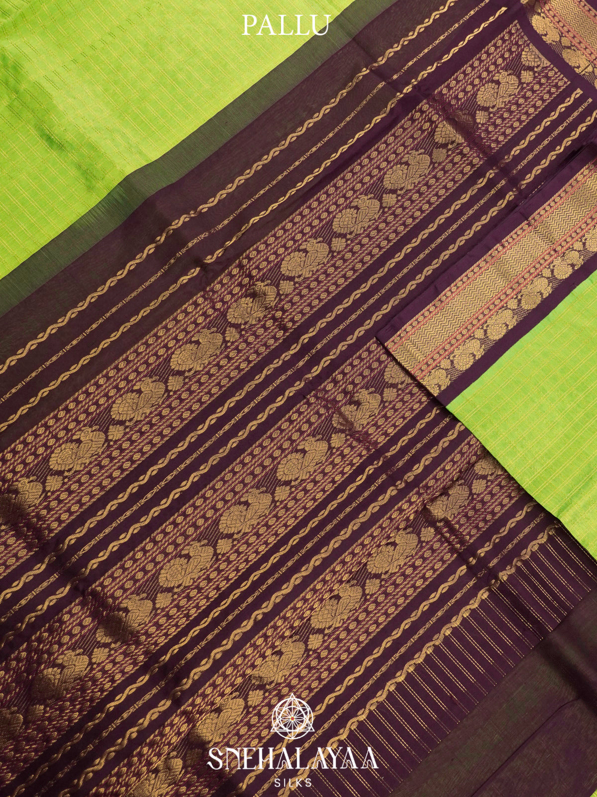 Lime Green Kanchi Silk Cotton Saree