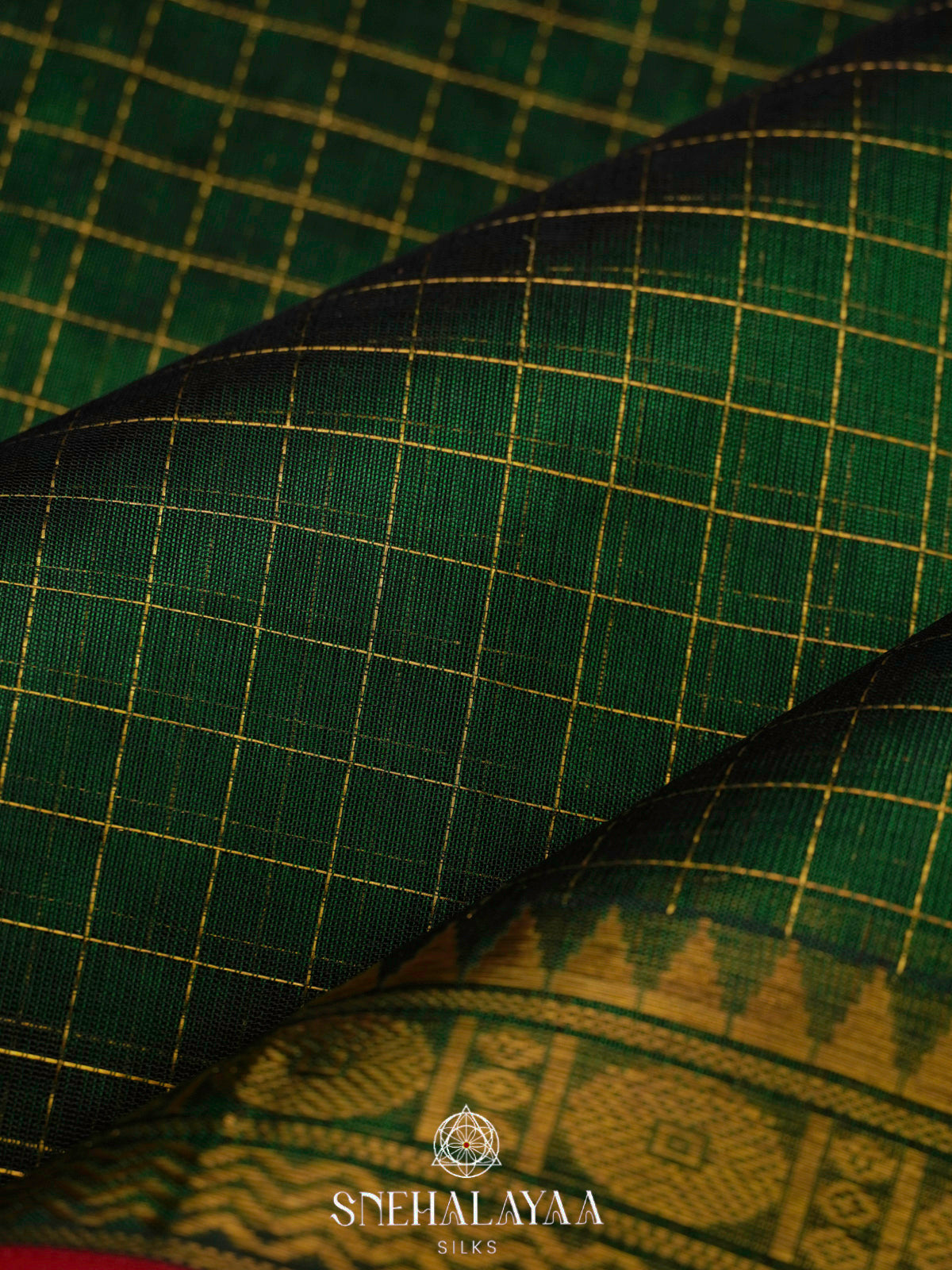 Forest Green Kanchi Silk Cotton Saree