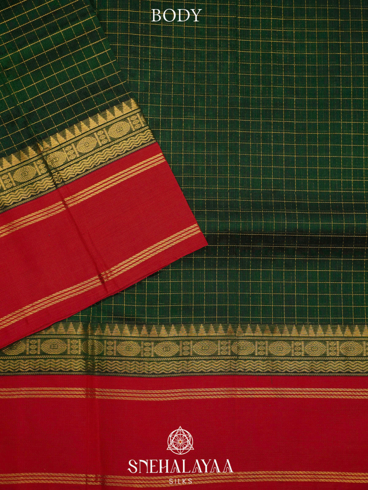 Forest Green Kanchi Silk Cotton Saree