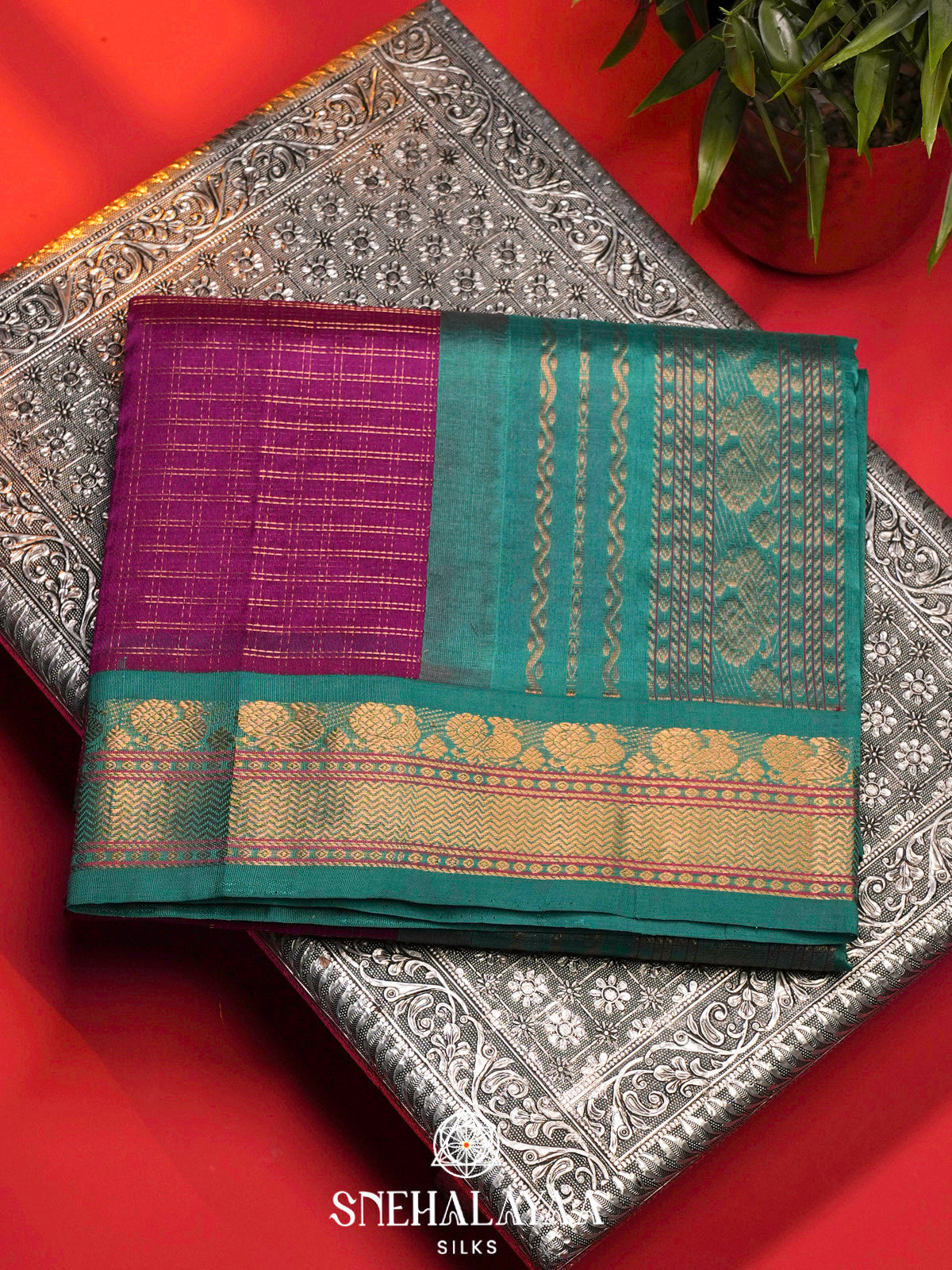 Magenta Pink Kanchi Silk Cotton Saree