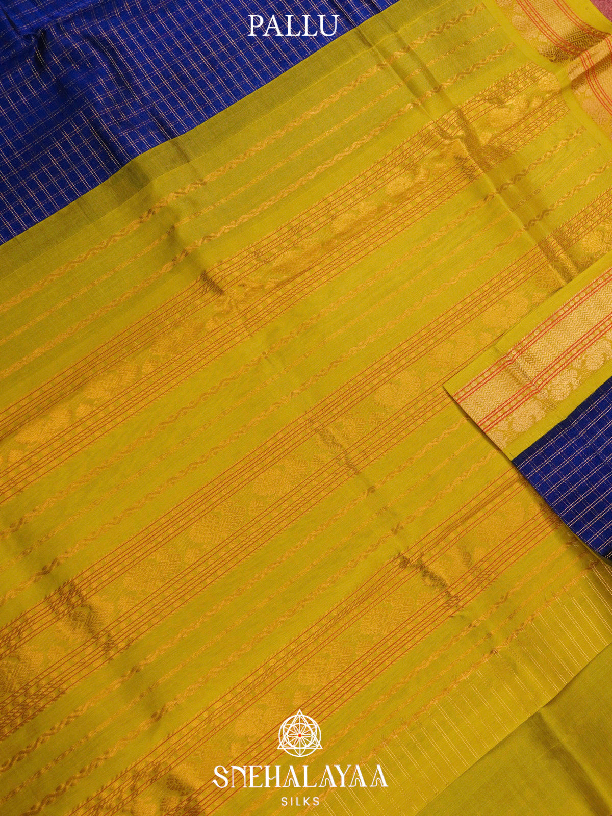 Ink Blue Kanchi Silk Cotton Saree