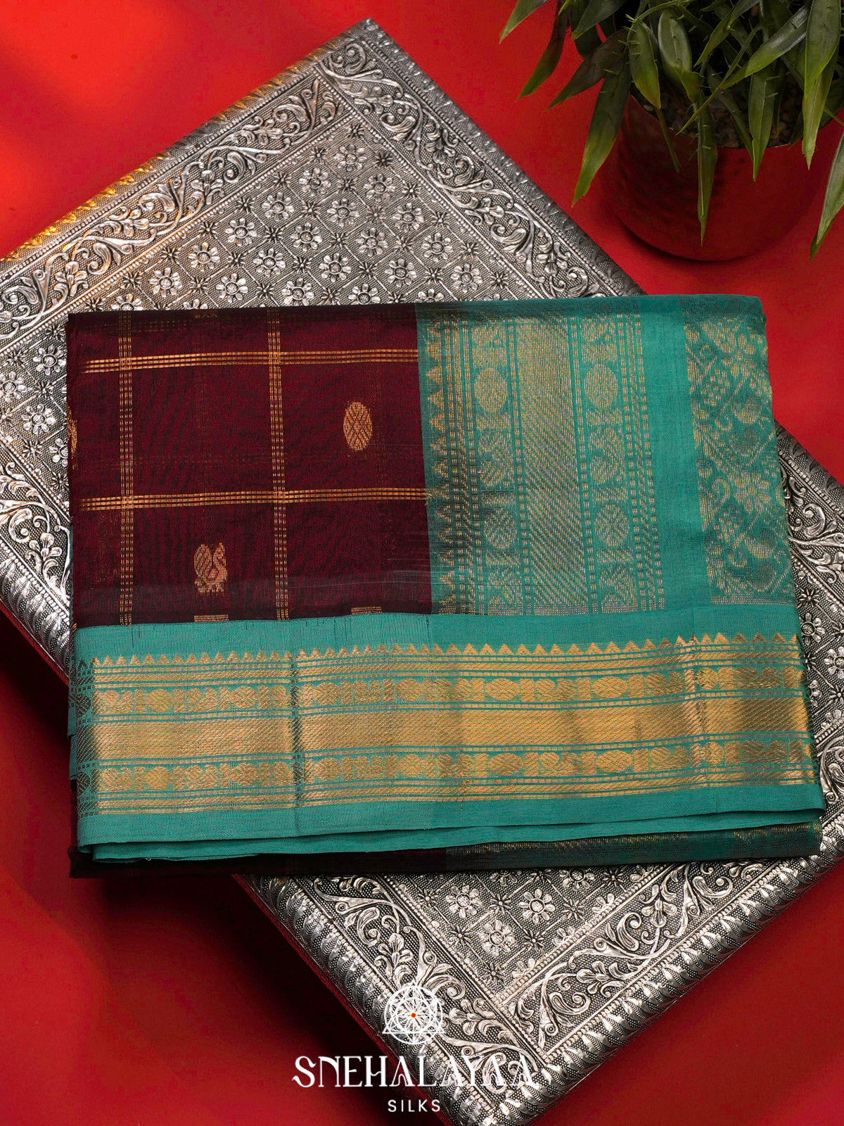 Maroon Kanchi Silk Cotton Saree