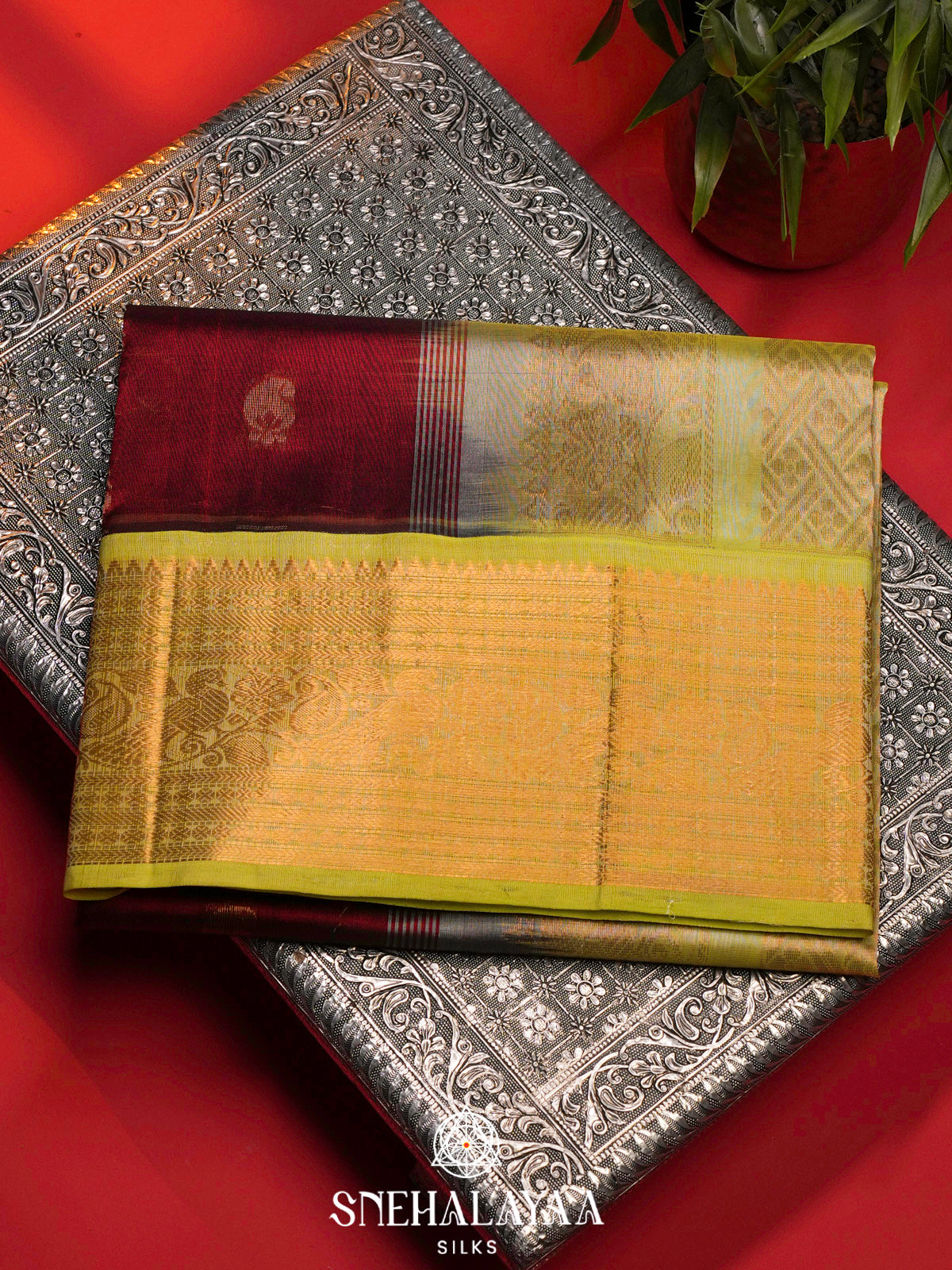 Maroon Kanchi Silk Cotton Saree