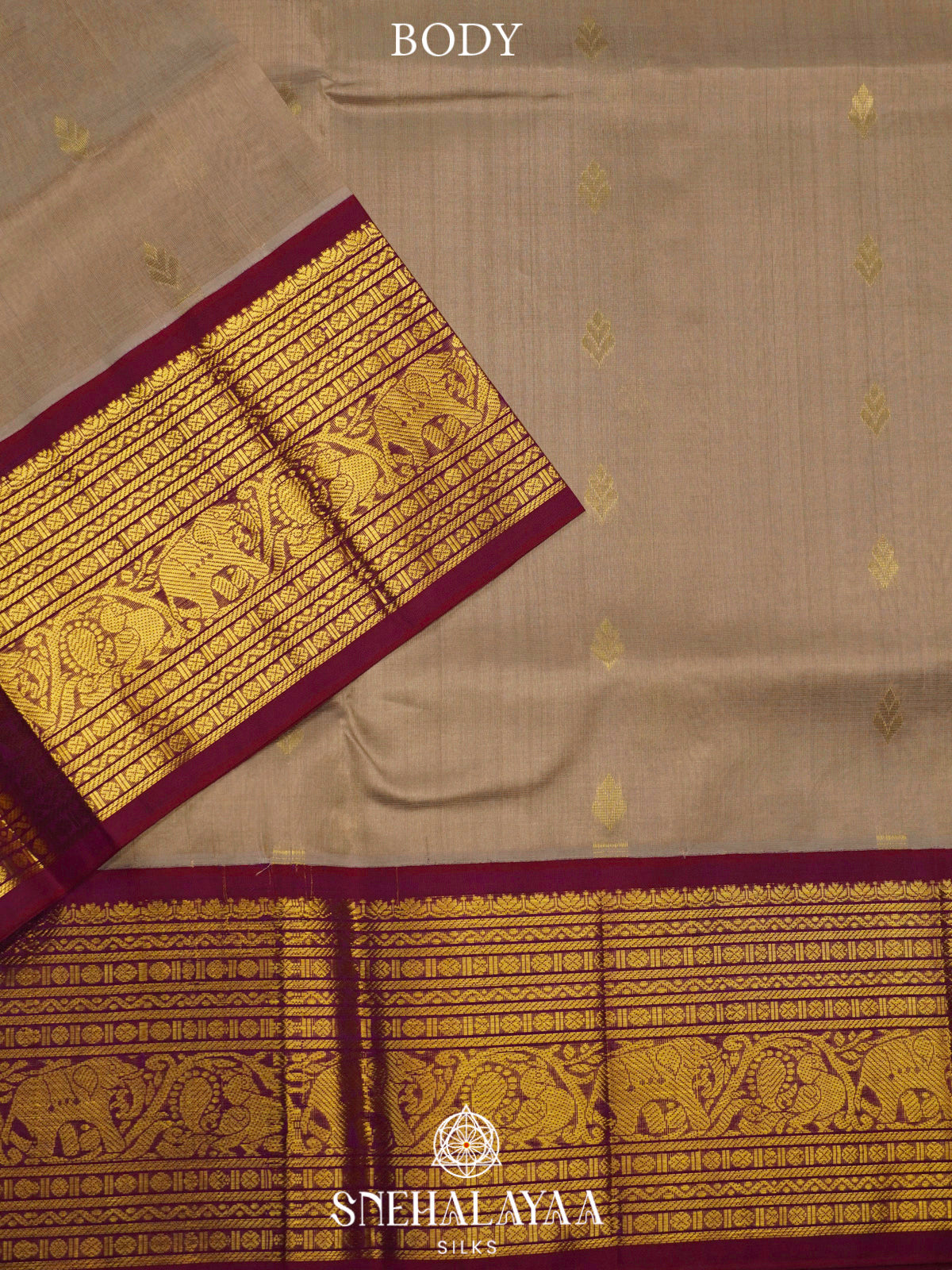 Beige Kanchi Silk Cotton Saree
