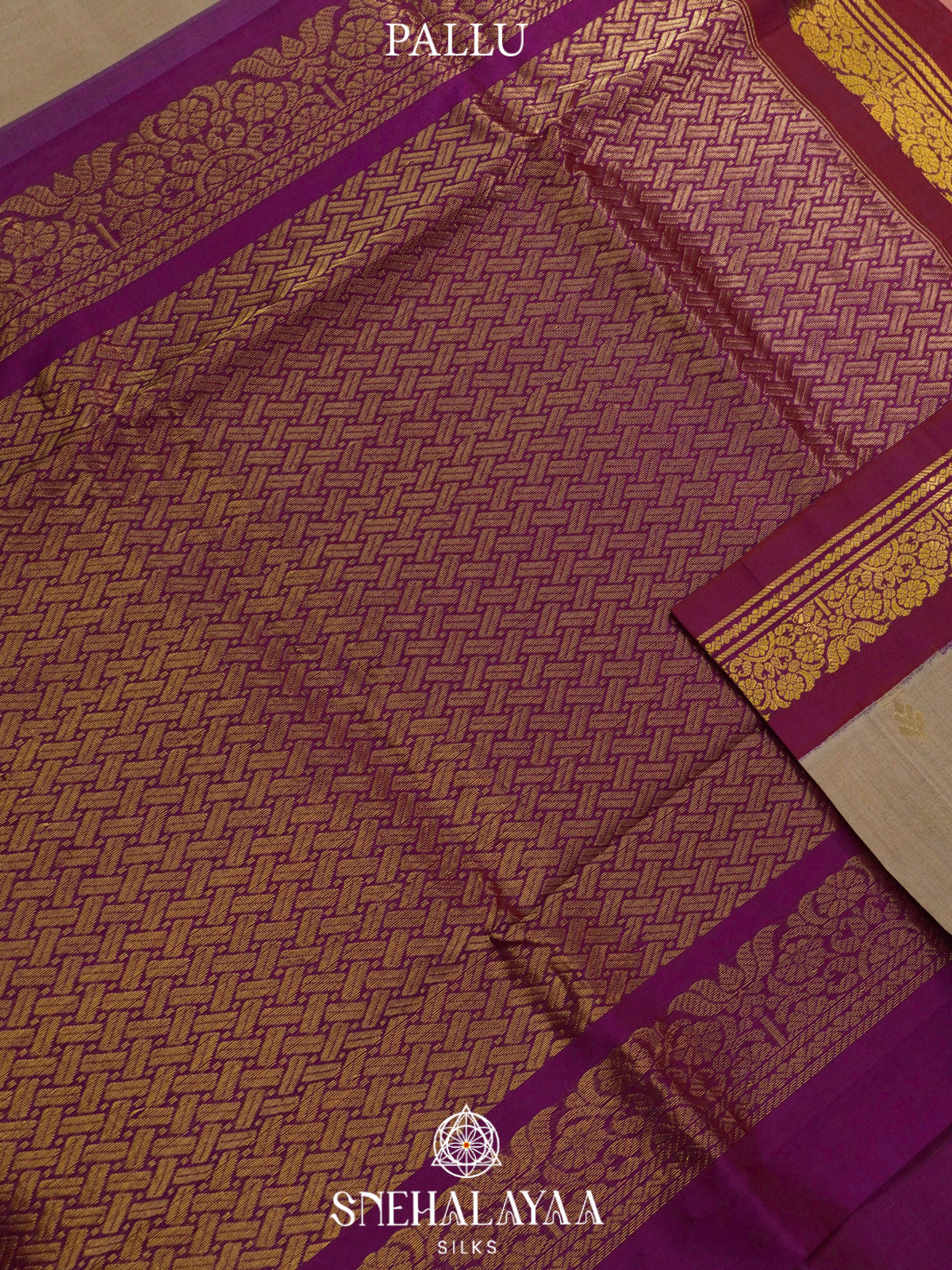 Beige Kanchi Silk Cotton Saree