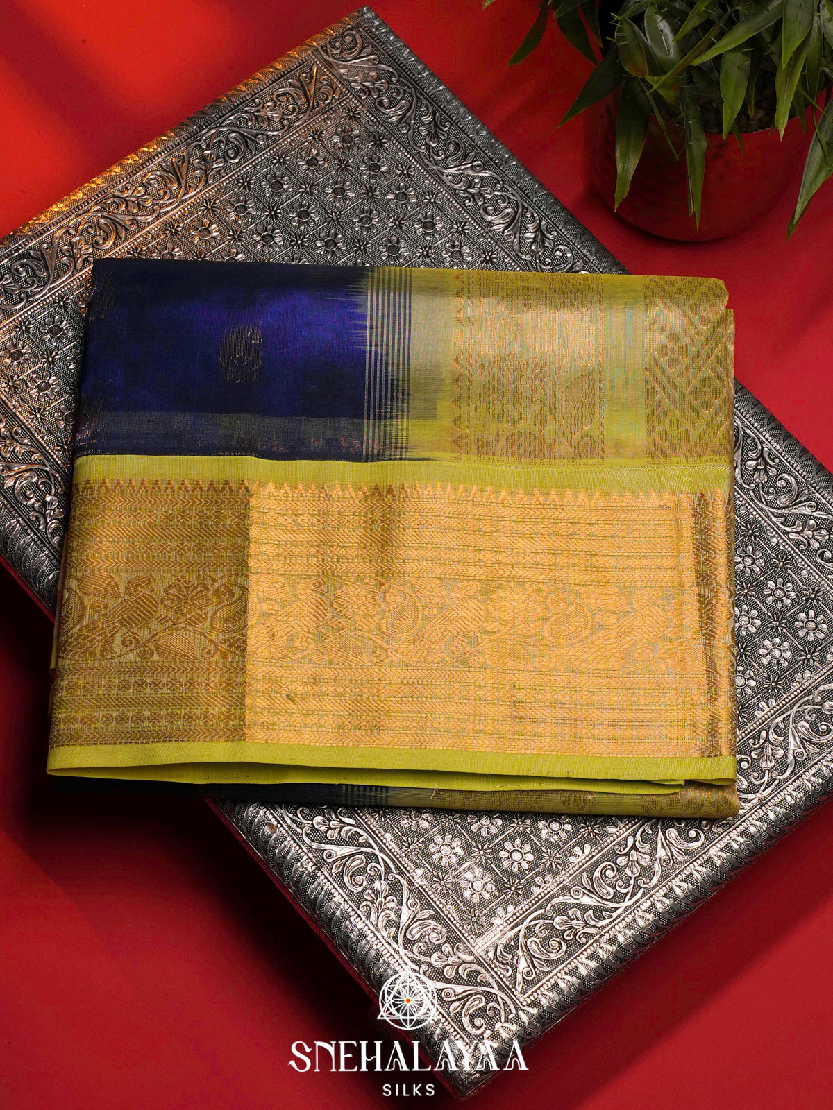 Royal Blue Kanchi Silk Cotton Saree