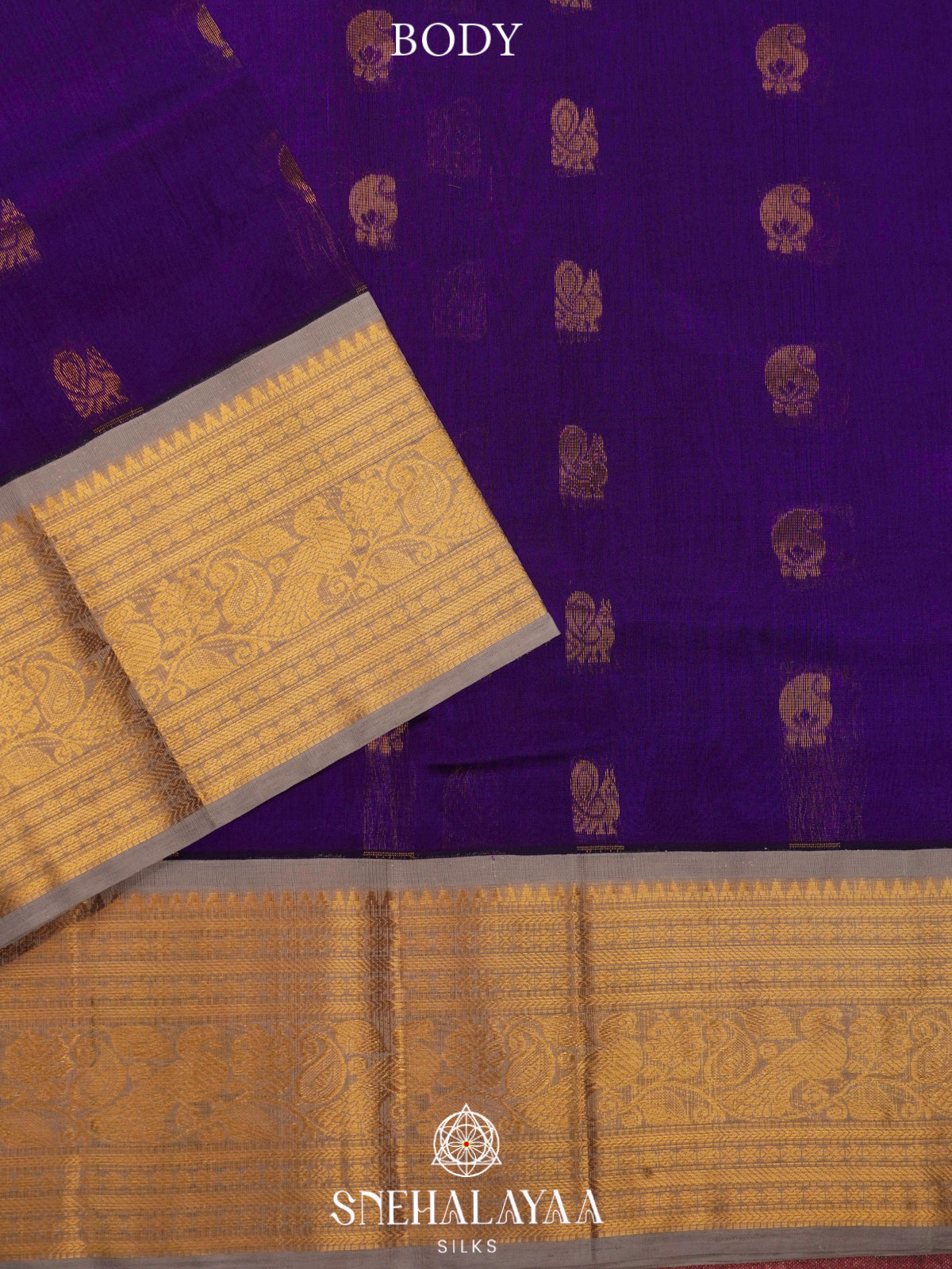 Purple Kanchi Silk Cotton Saree