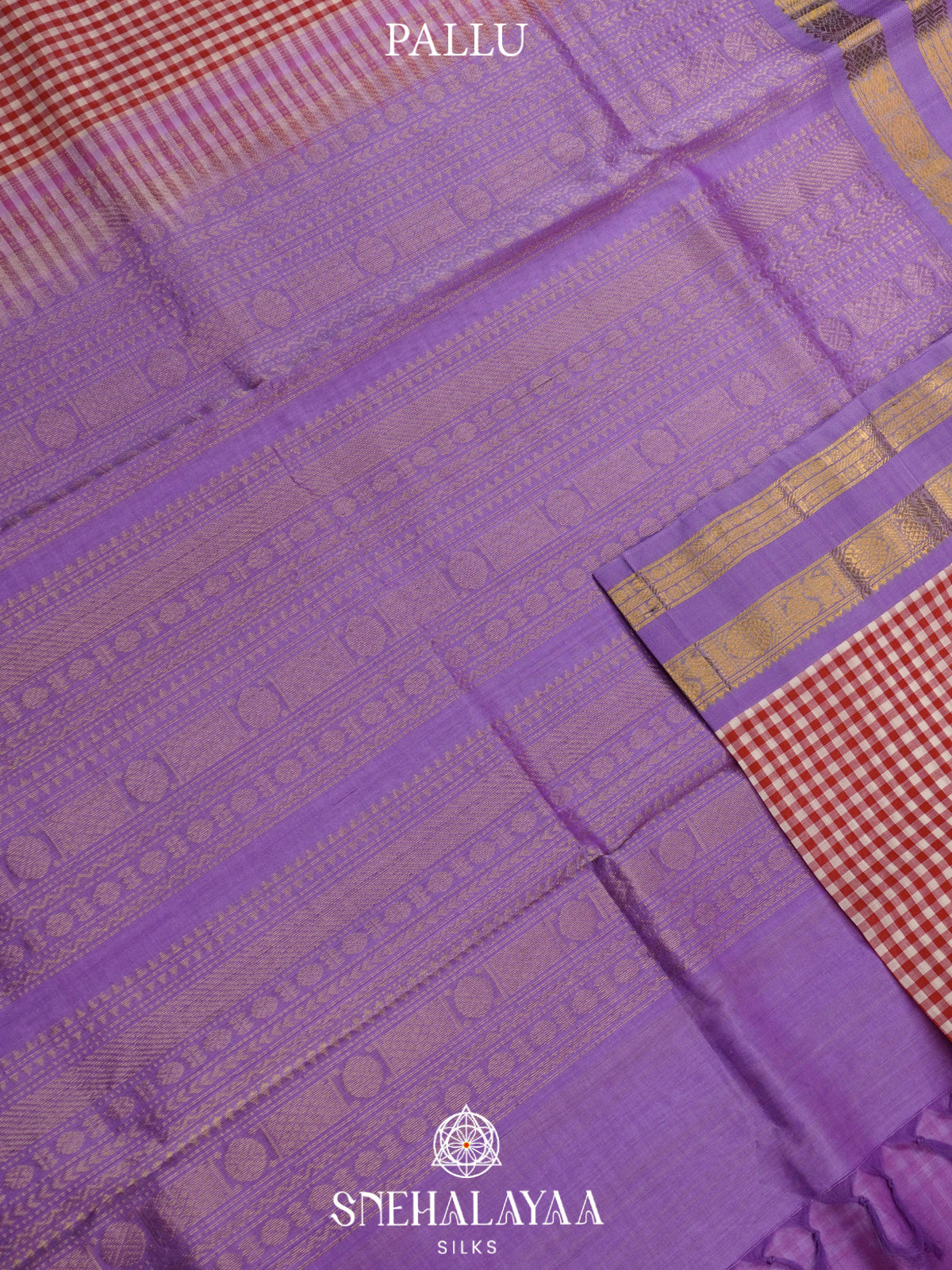 Red Checks Kanchi Silk Cotton Saree