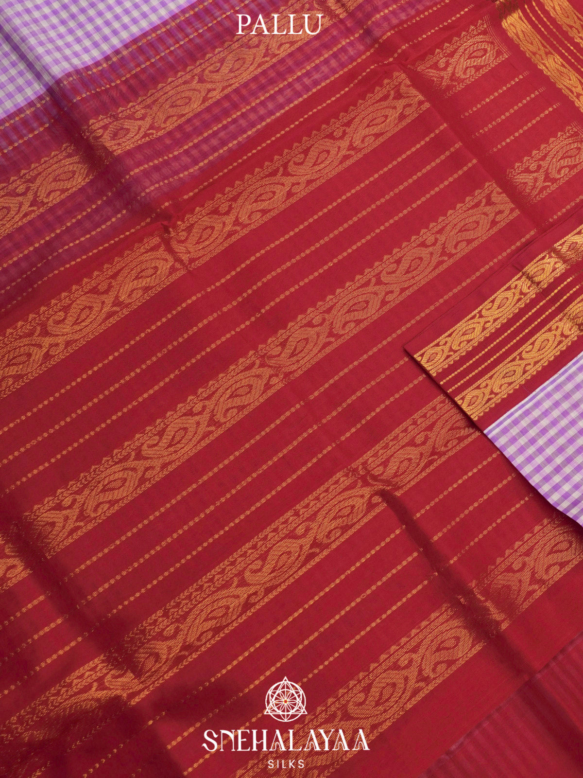 Lavender Checks Kanchi Silk Cotton Saree