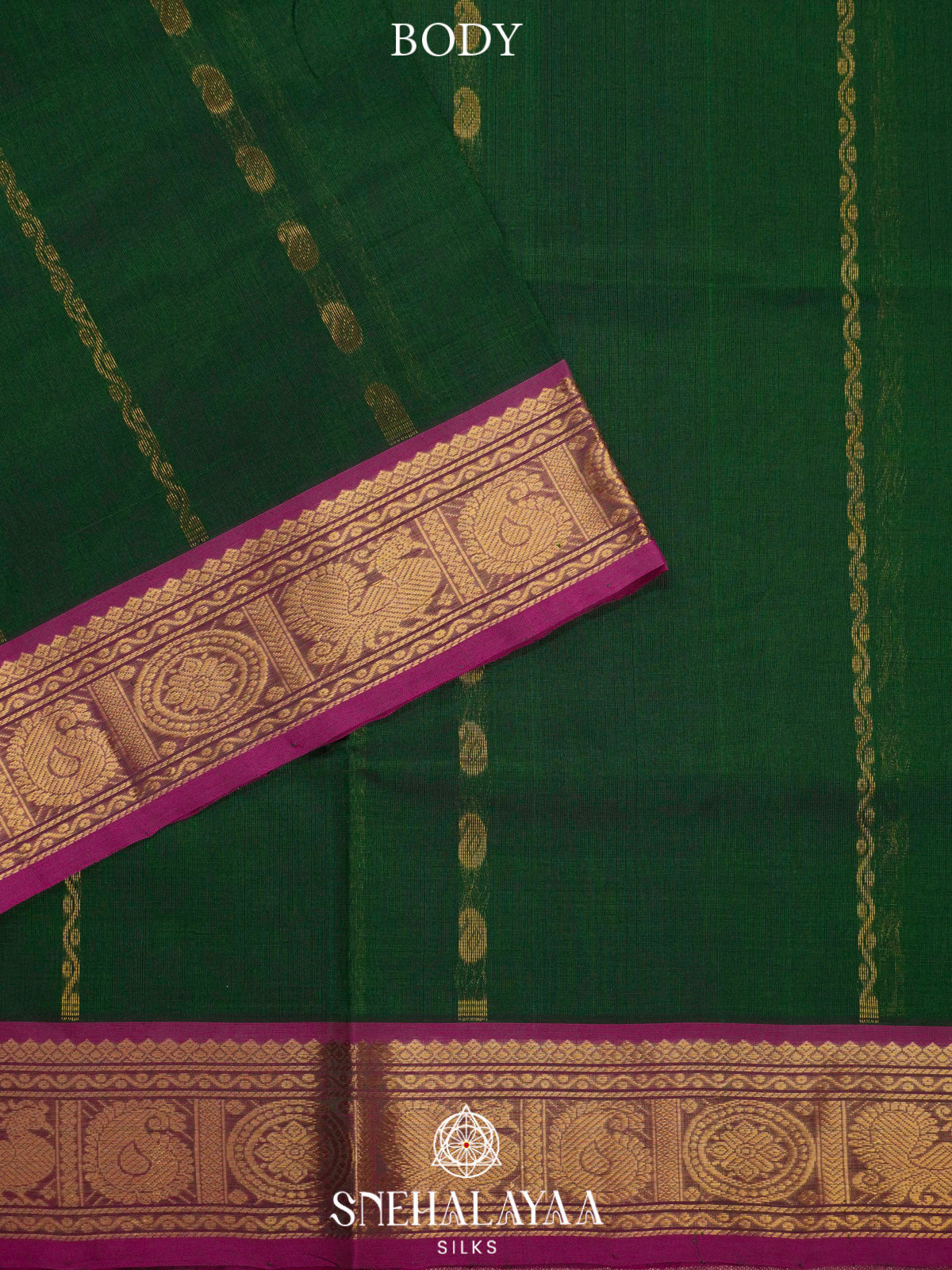 Forest Green Kanchi Silk Cotton Saree