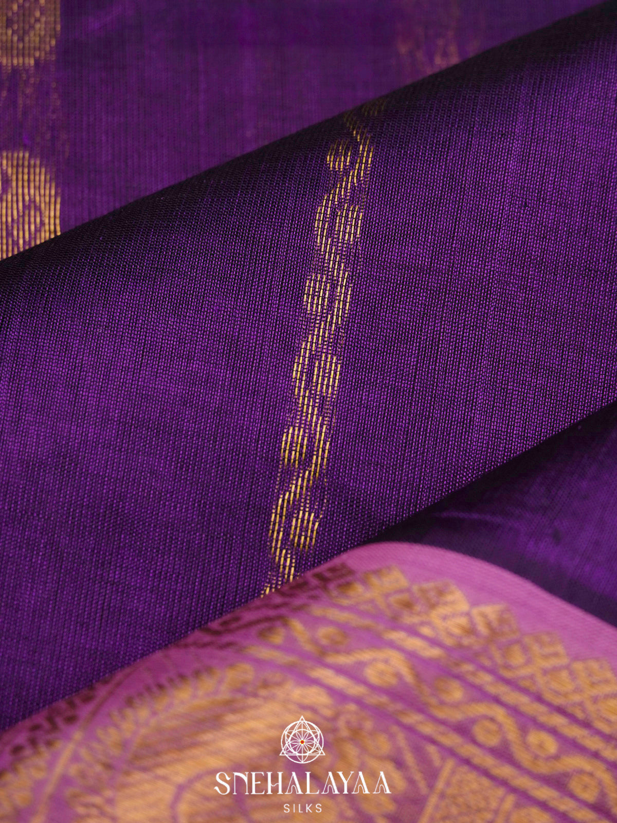Purple Kanchi Silk Cotton Saree