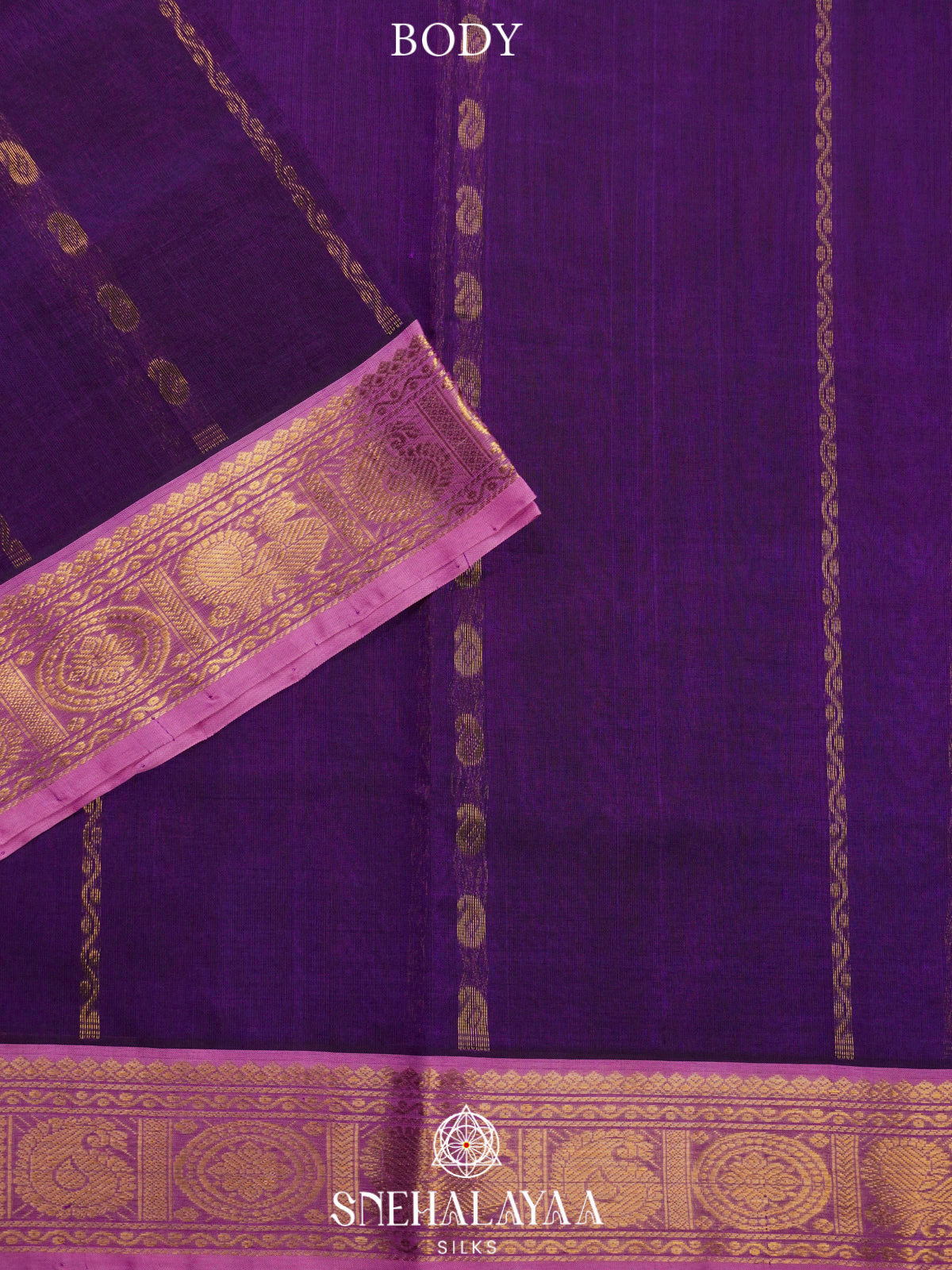 Purple Kanchi Silk Cotton Saree