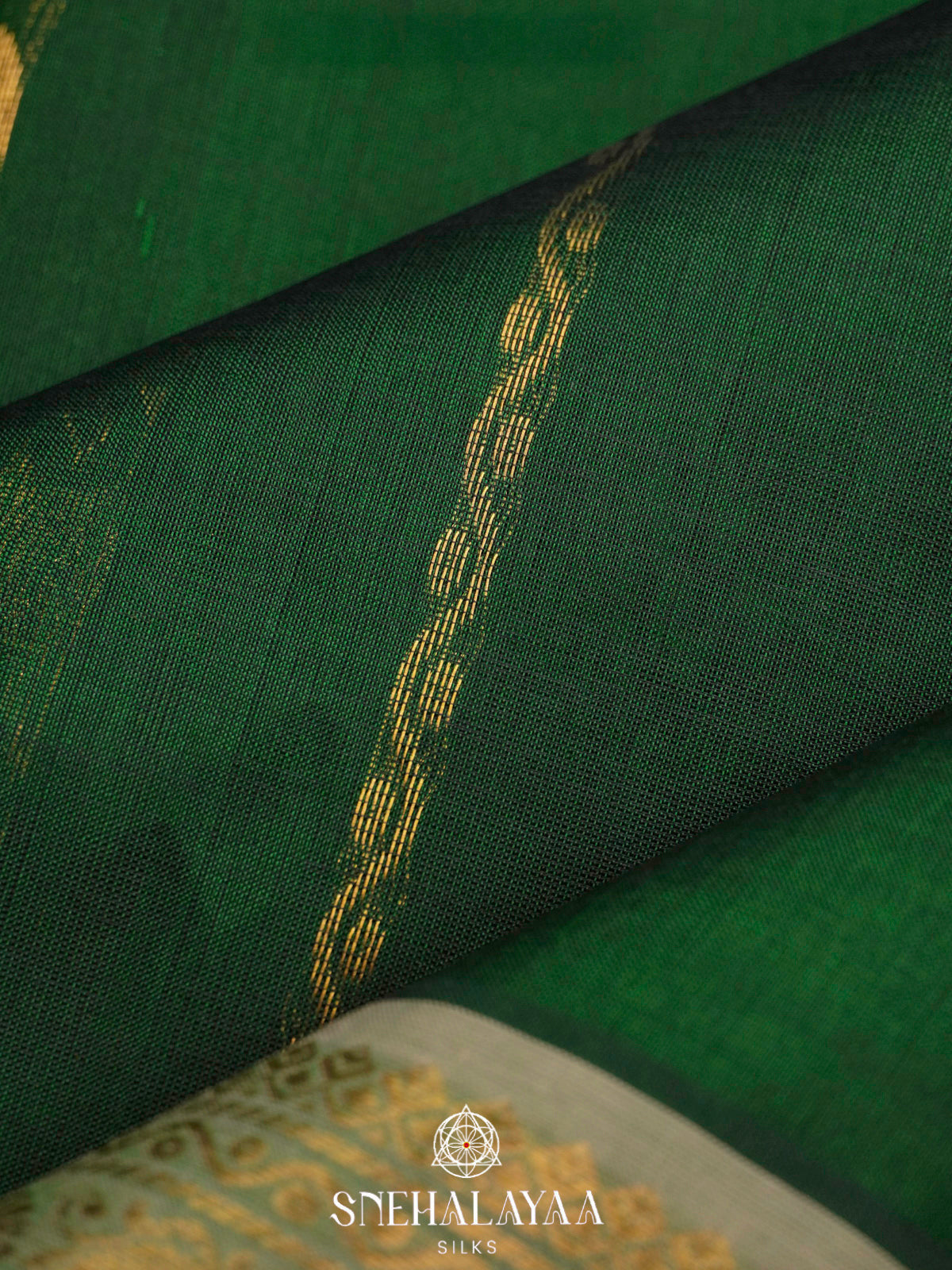 Forest Green Kanchi Silk Cotton Saree