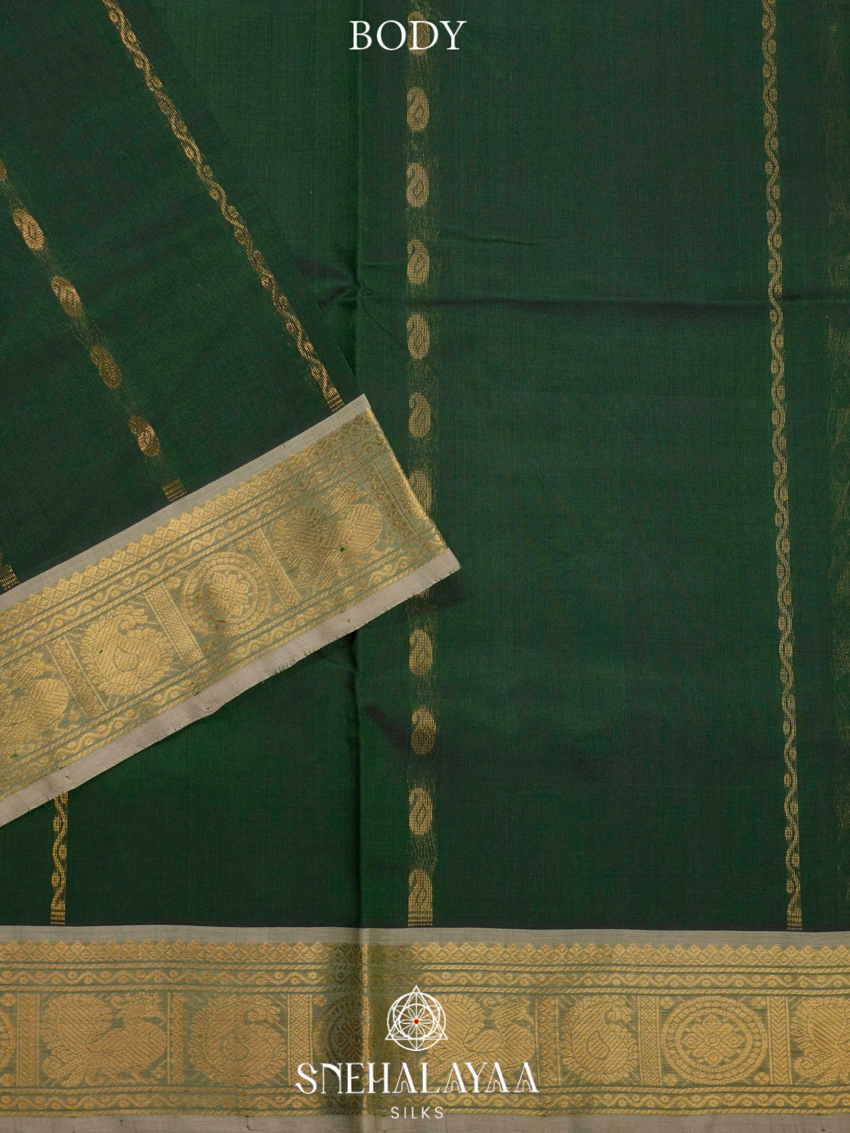 Forest Green Kanchi Silk Cotton Saree