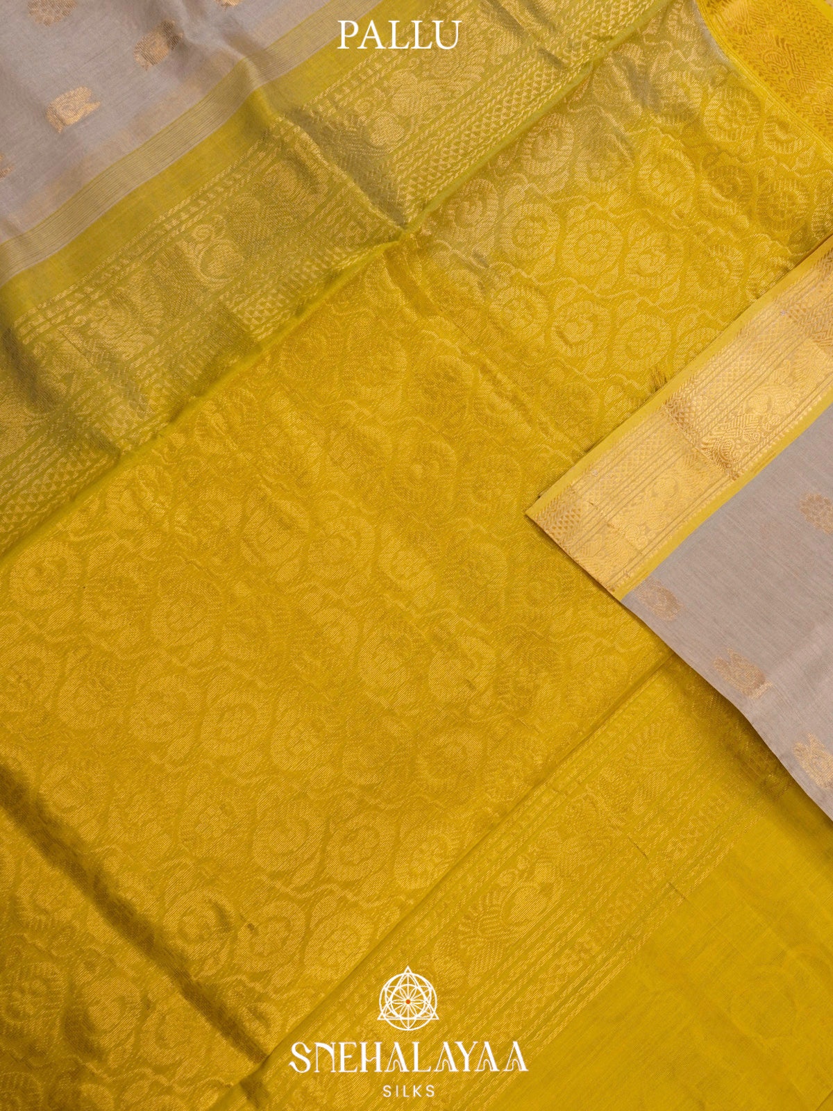 Beige Kanchi Silk Cotton Saree