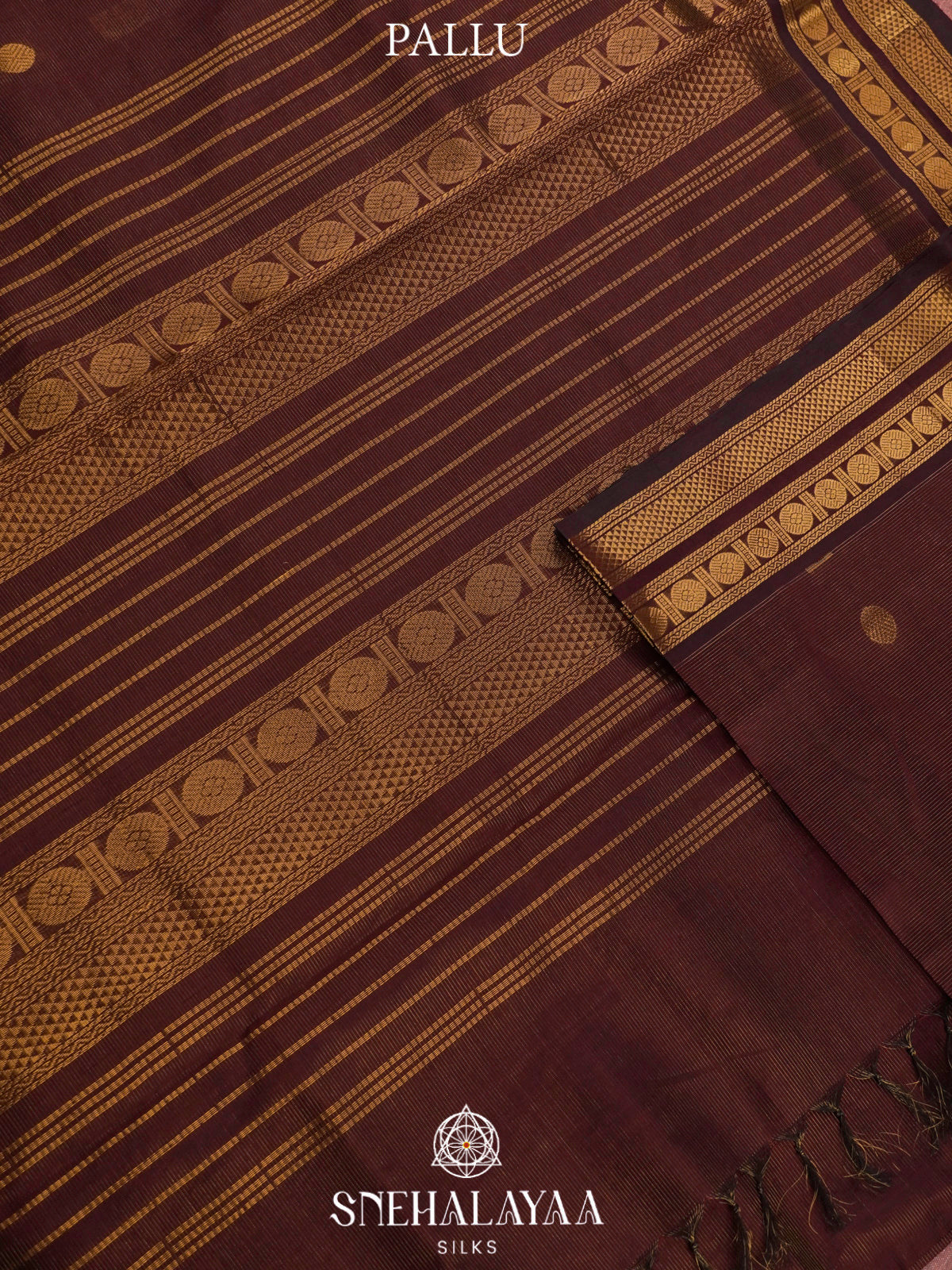 Coffee Brown Kanchi Silk Cotton Saree