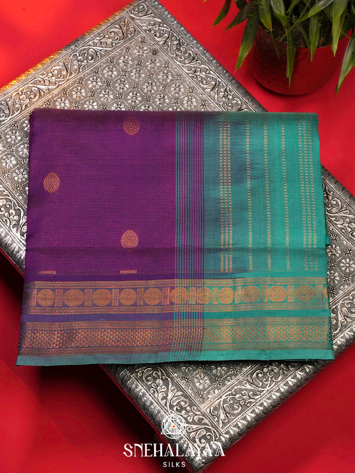 Magenta Purple Kanchi Silk Cotton Saree