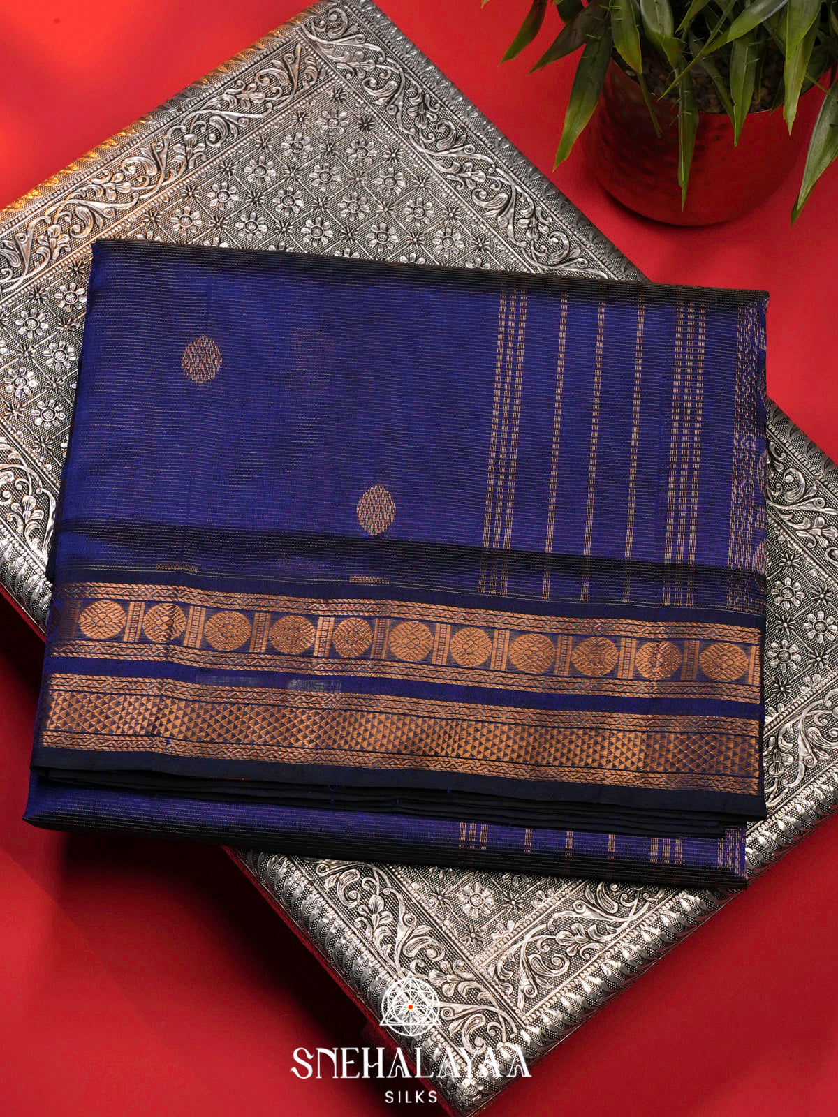 Purple Kanchi Silk Cotton Saree