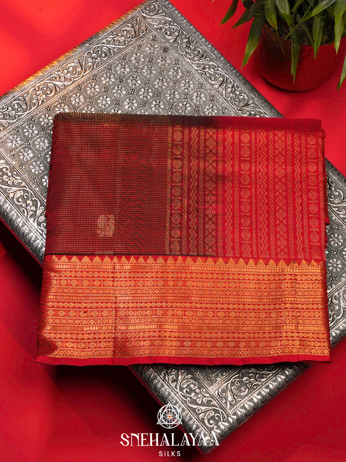 Maroon Kanchi Silk Cotton Saree