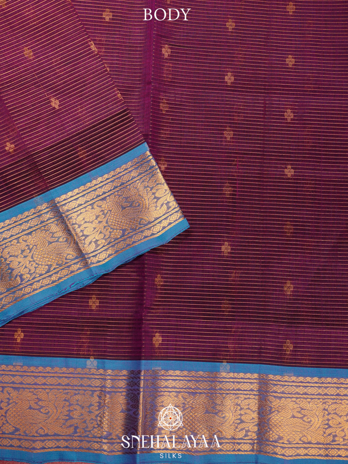 Wine Kanchi Silk Cotton Saree