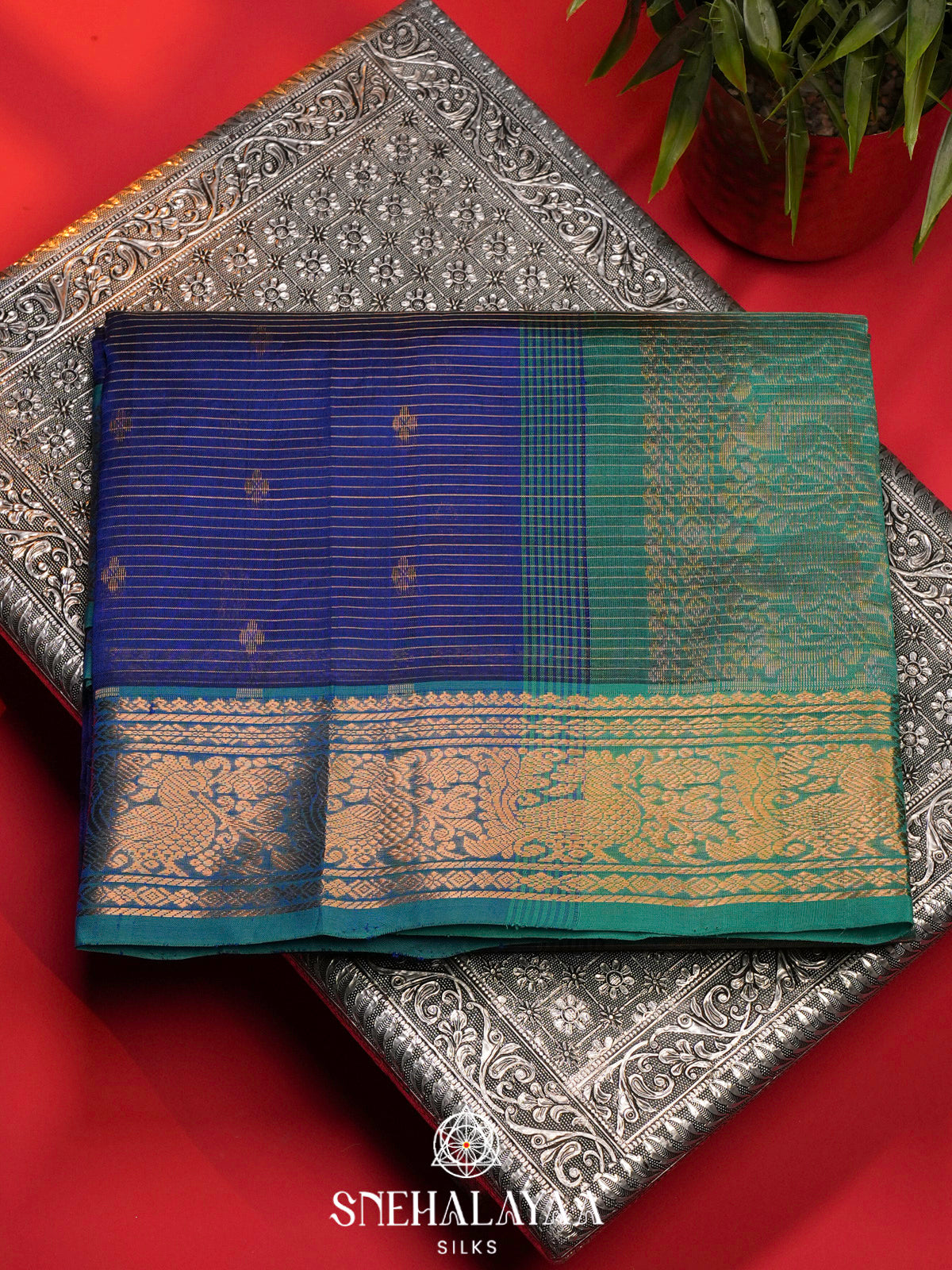Navy Blue Kanchi Silk Cotton Saree