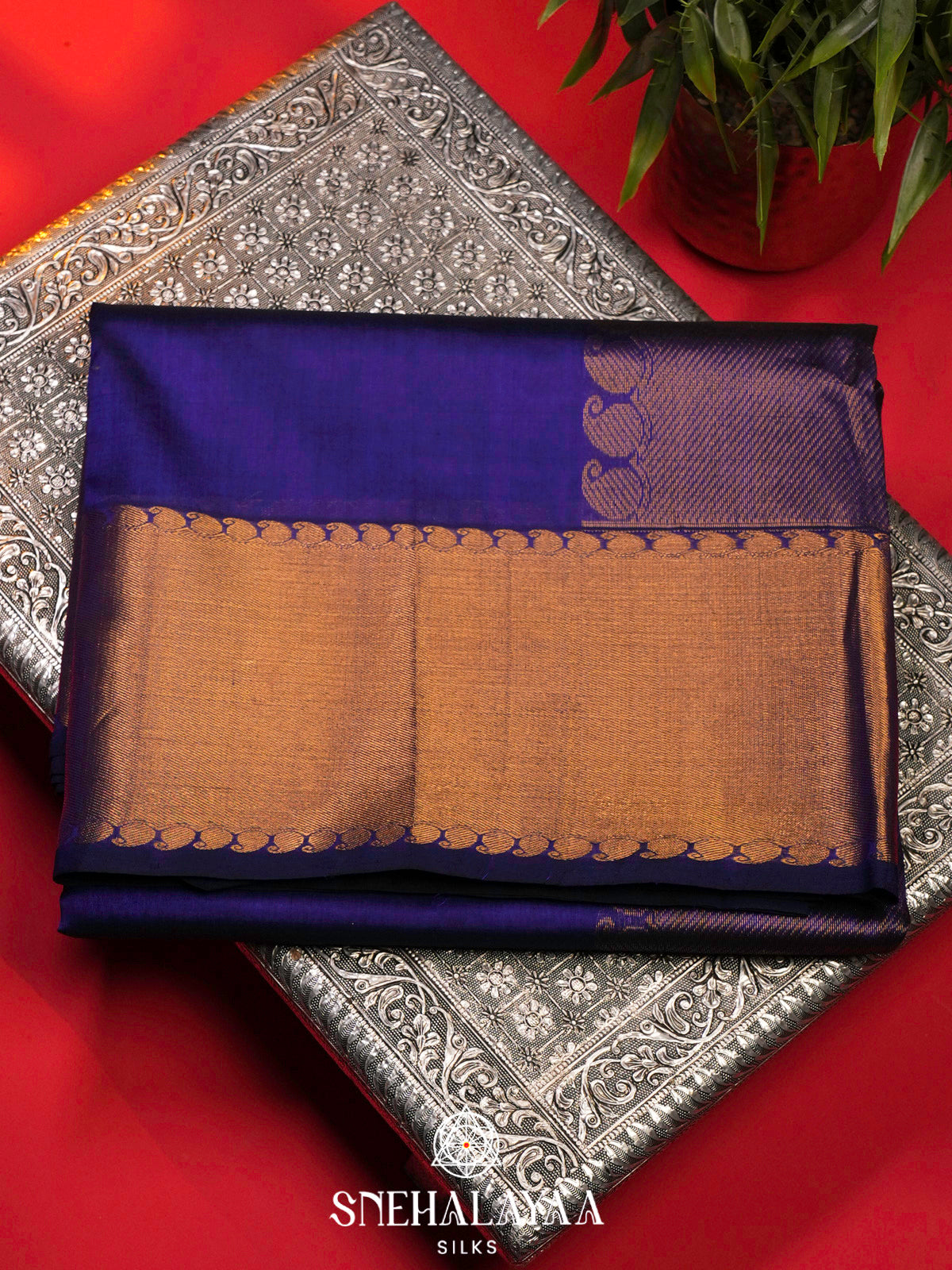 Purple Kanchi Silk Cotton Saree