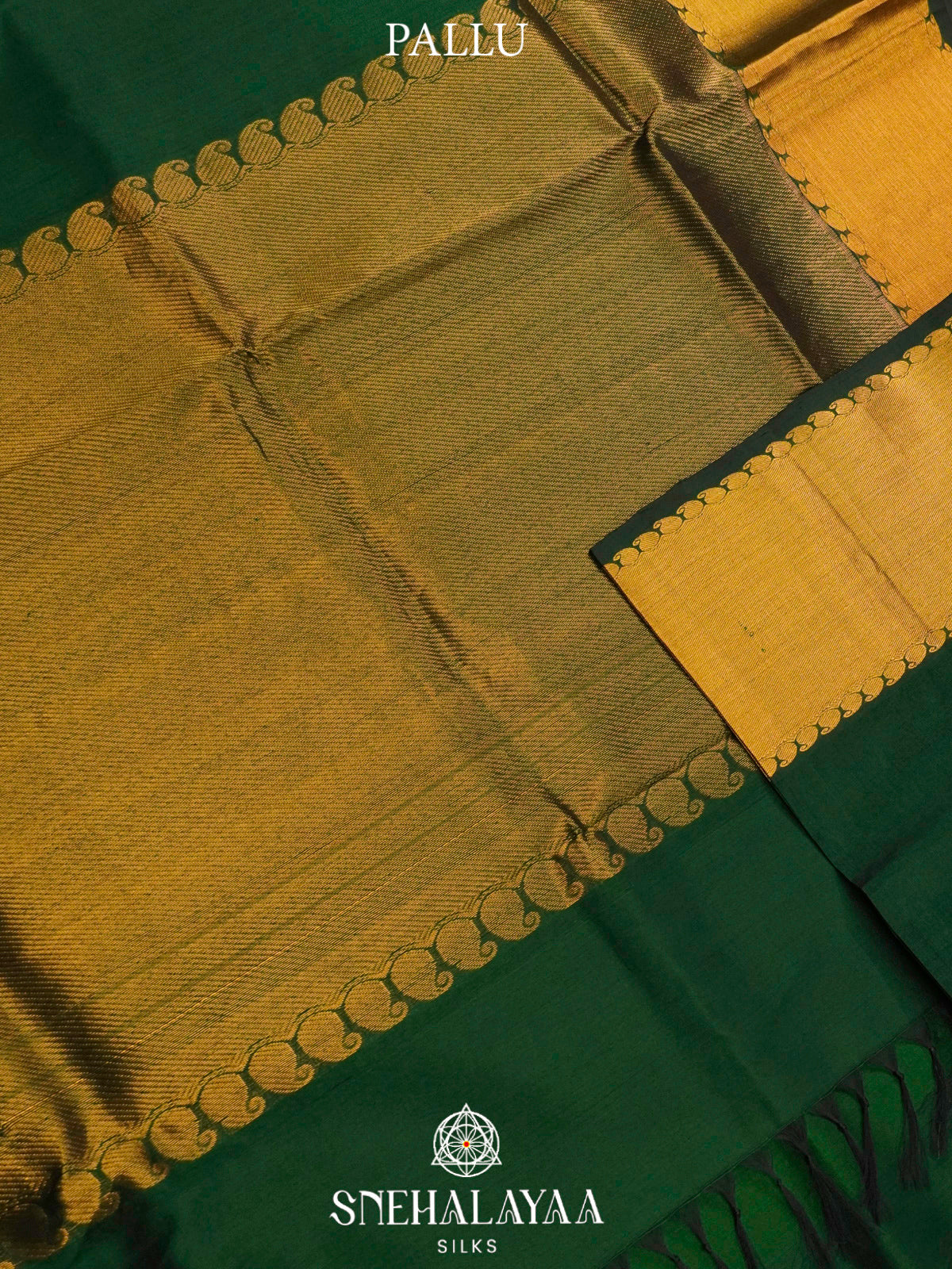 Forest Green Kanchi Silk Cotton Saree