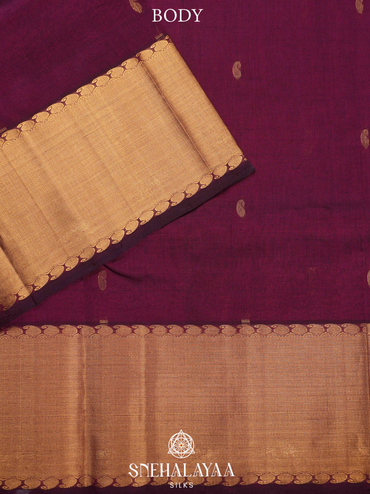 Wine Kanchi Silk Cotton Saree