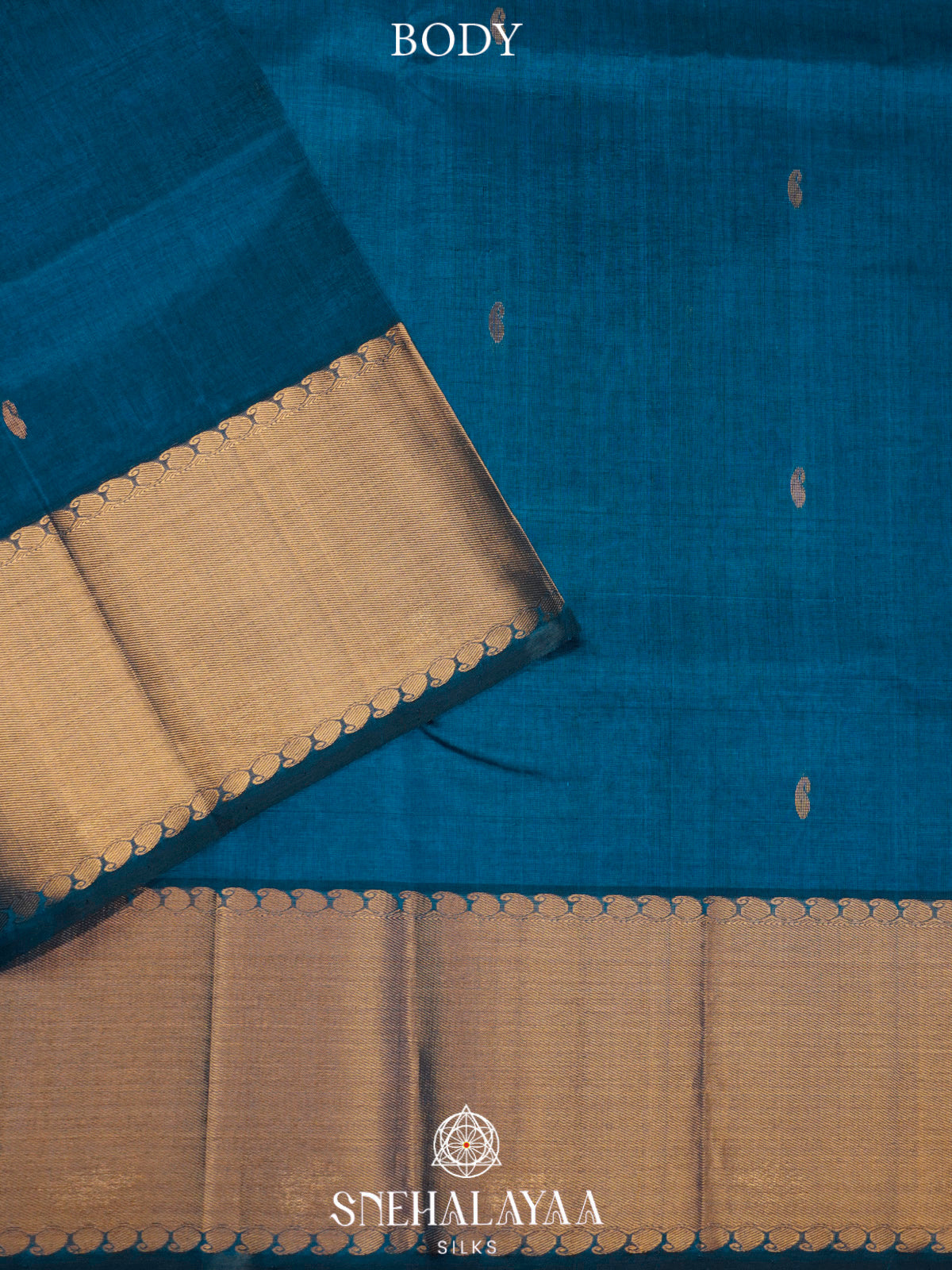 Peacock Blue Kanchi Silk Cotton Saree