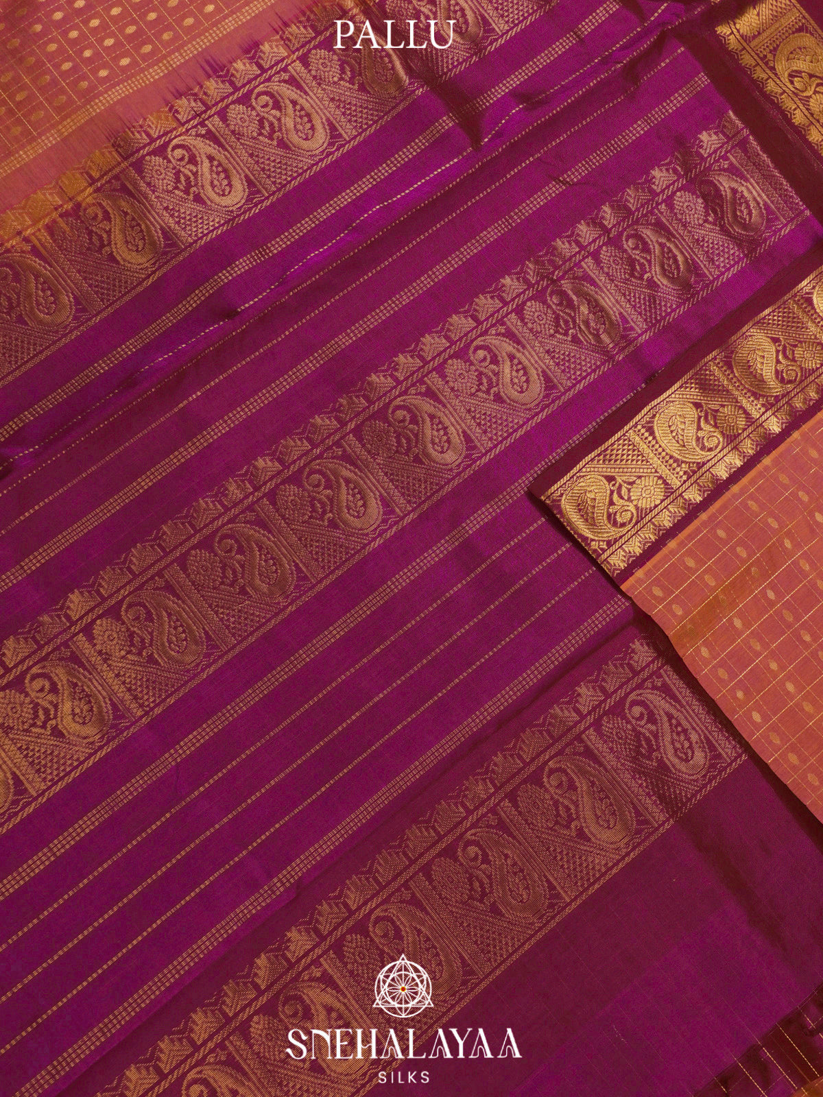 Rust Orange Kanchi Silk Cotton Saree with 1000 Buttas