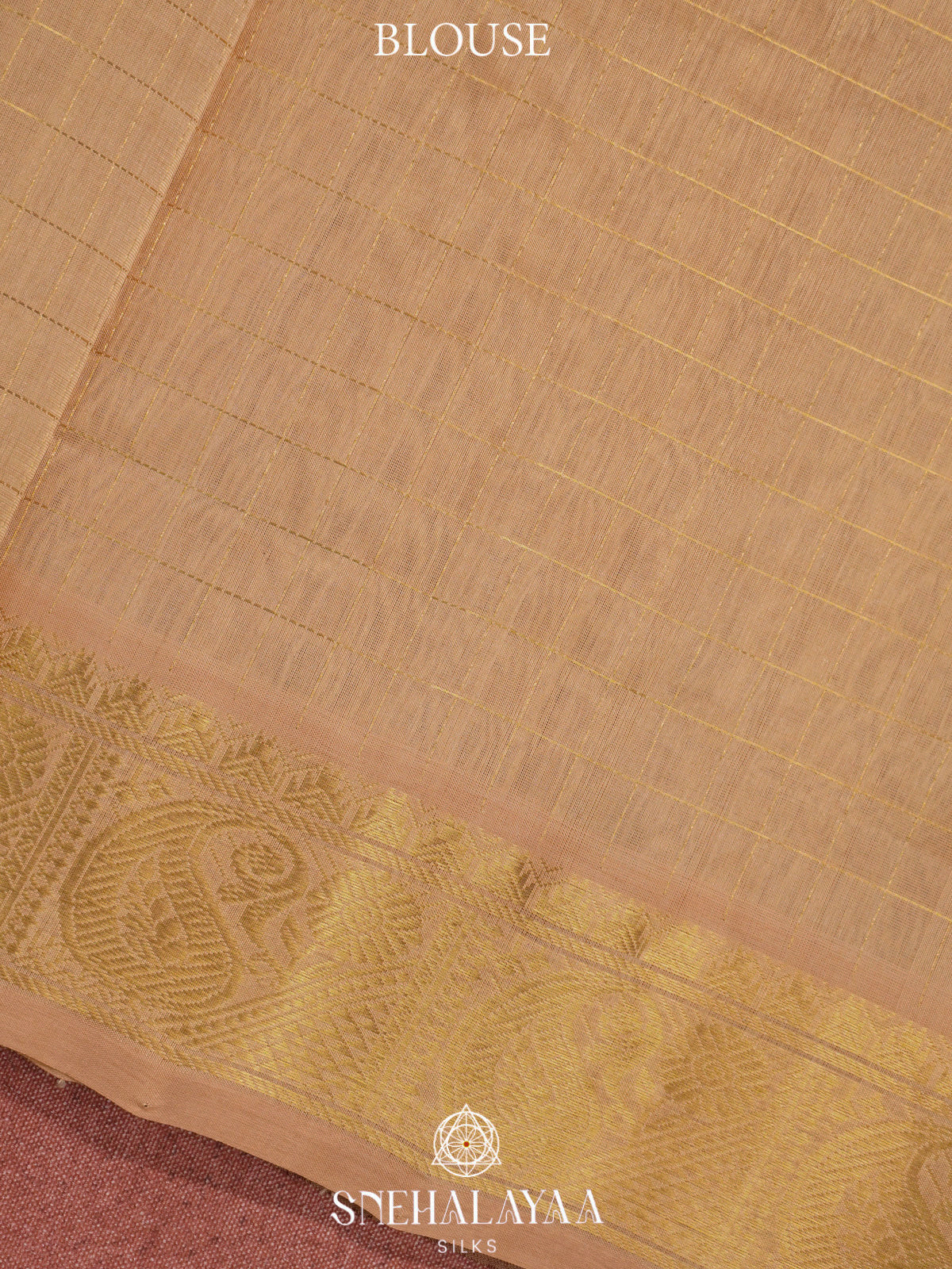 Brown Kanchi Silk Cotton Saree with 1000 Buttas