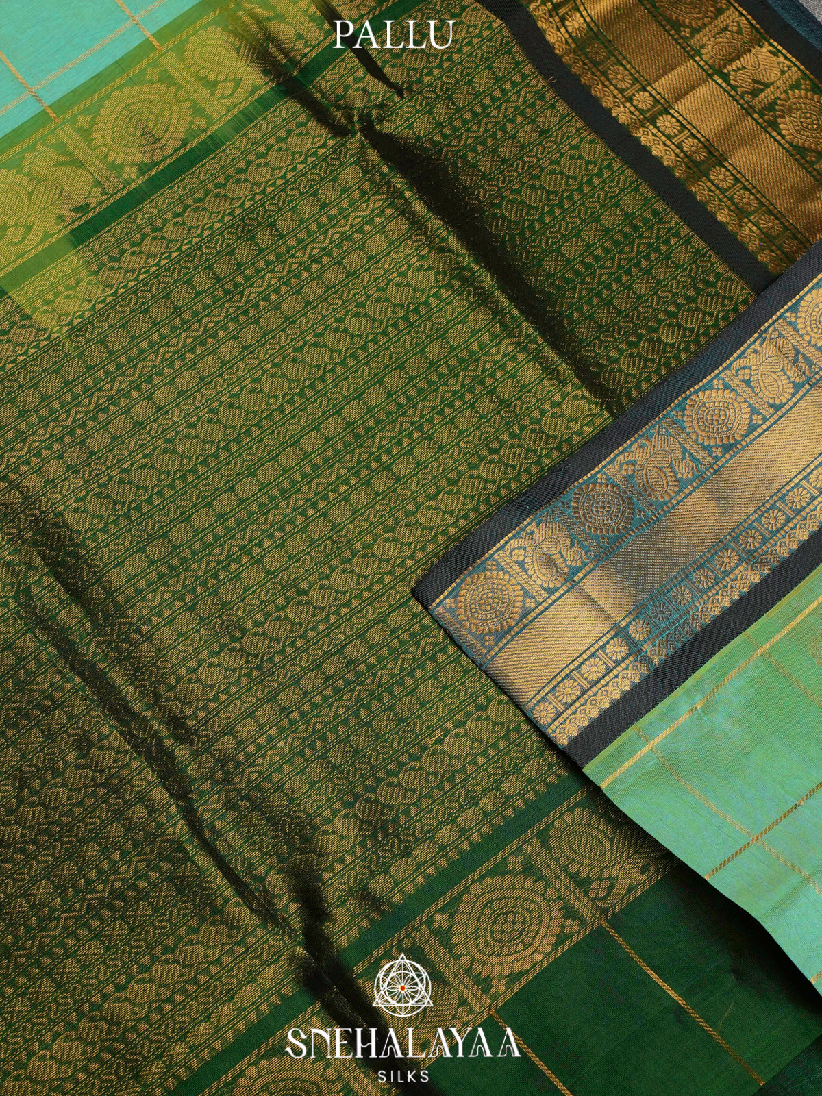 Pastel Green Kanchi Silk Cotton Saree