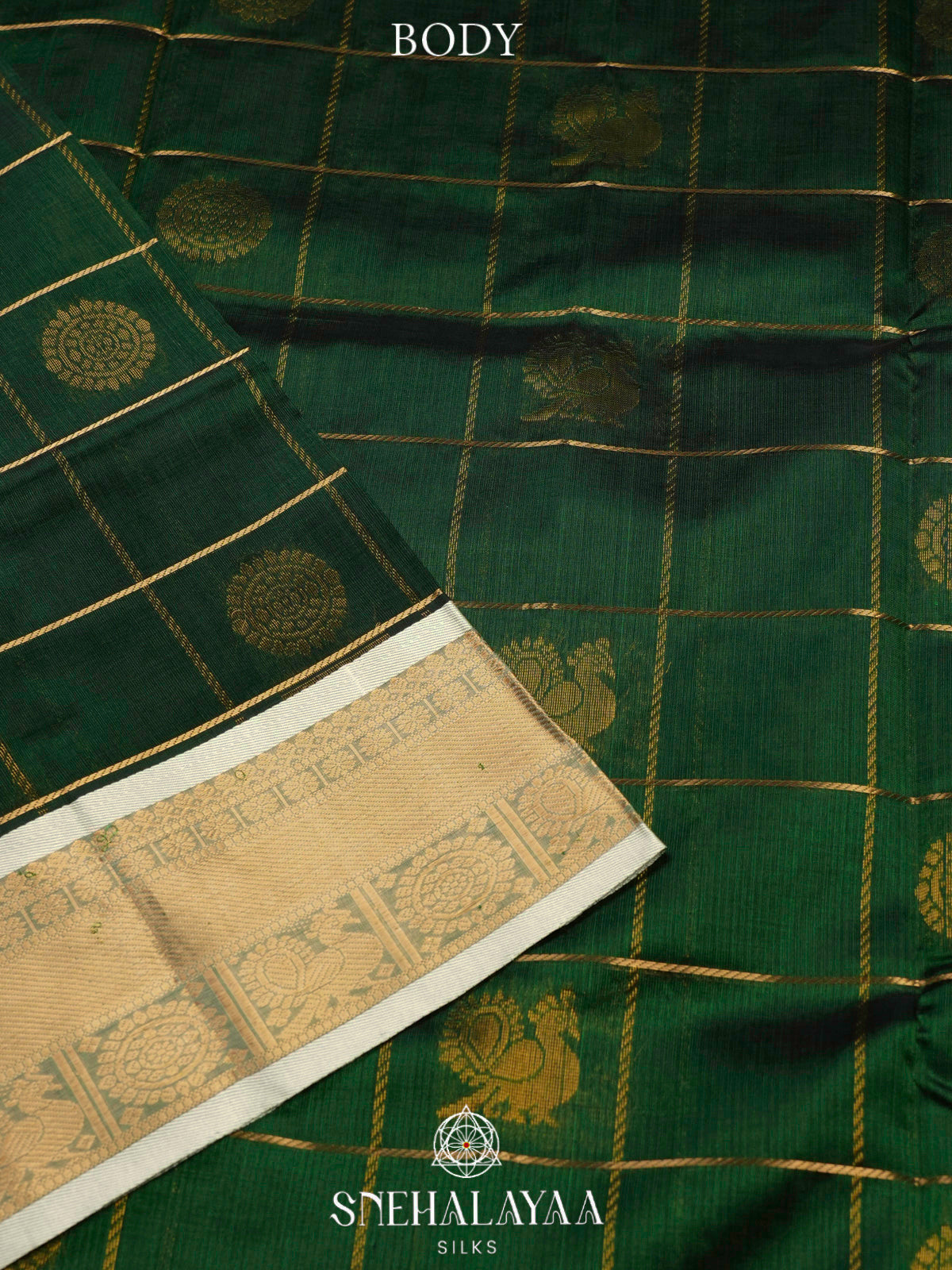 Forest Green Kanchi Silk Cotton Saree