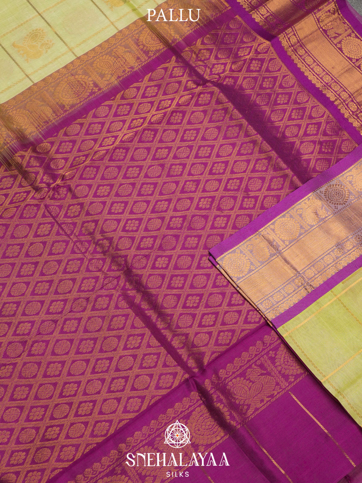 Pista Green Kanchi Silk Cotton Saree