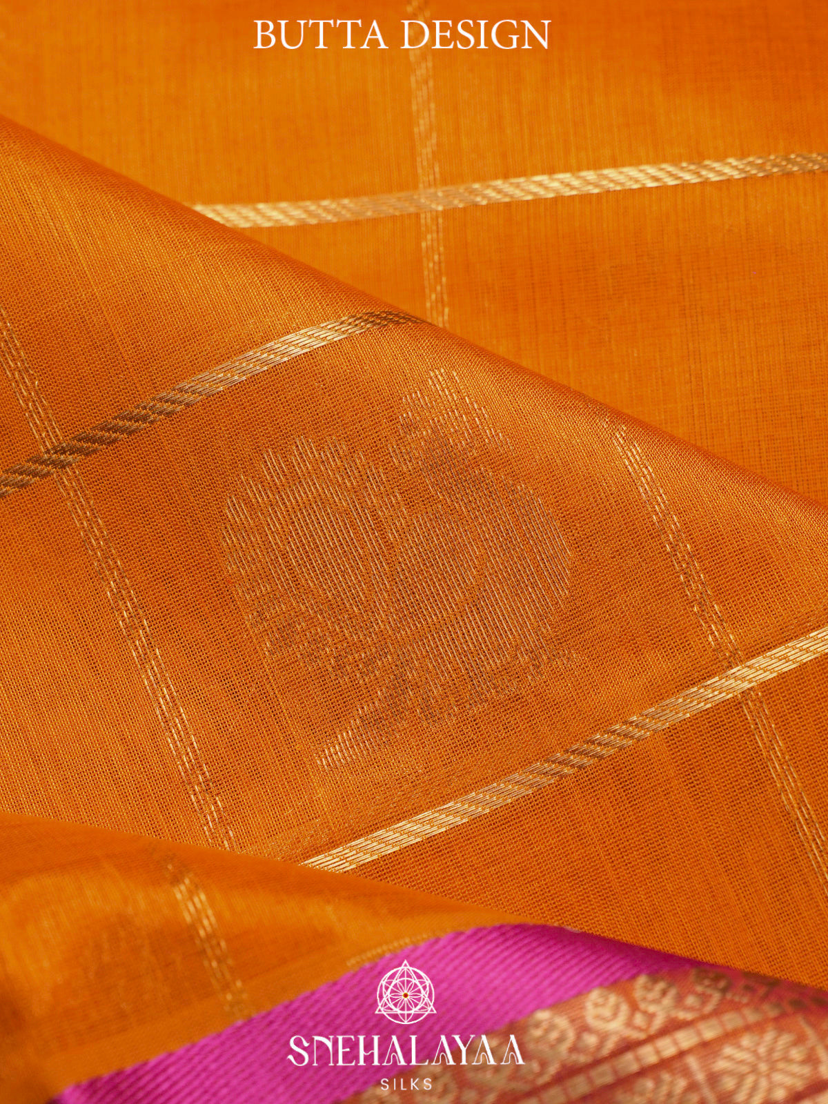 Orange Kanchi Silk Cotton Saree