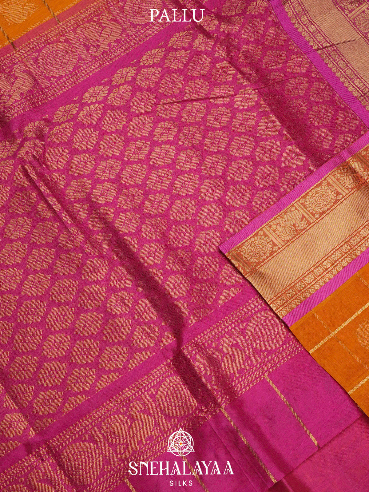Orange Kanchi Silk Cotton Saree