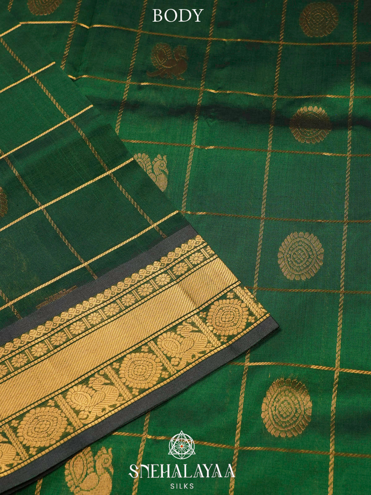 Emerald Green Kanchi Silk Cotton Saree