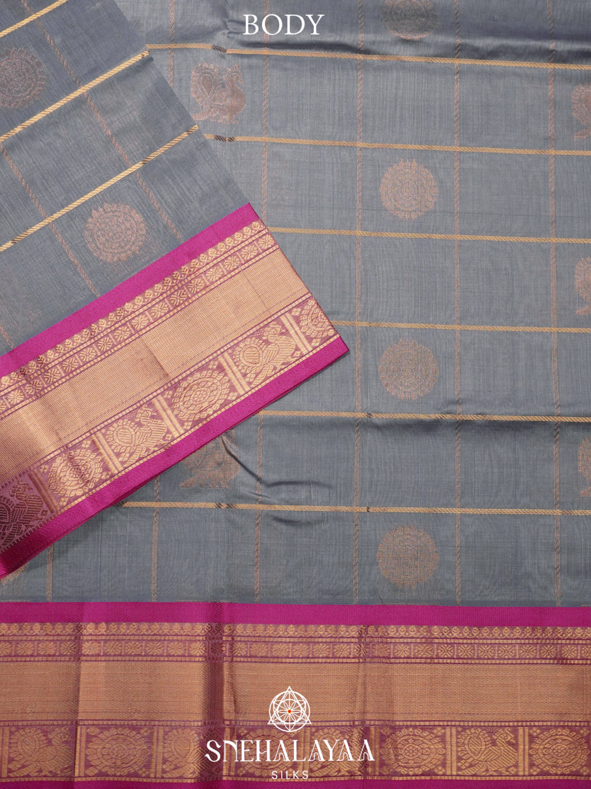 Grey Kanchi Silk Cotton Saree