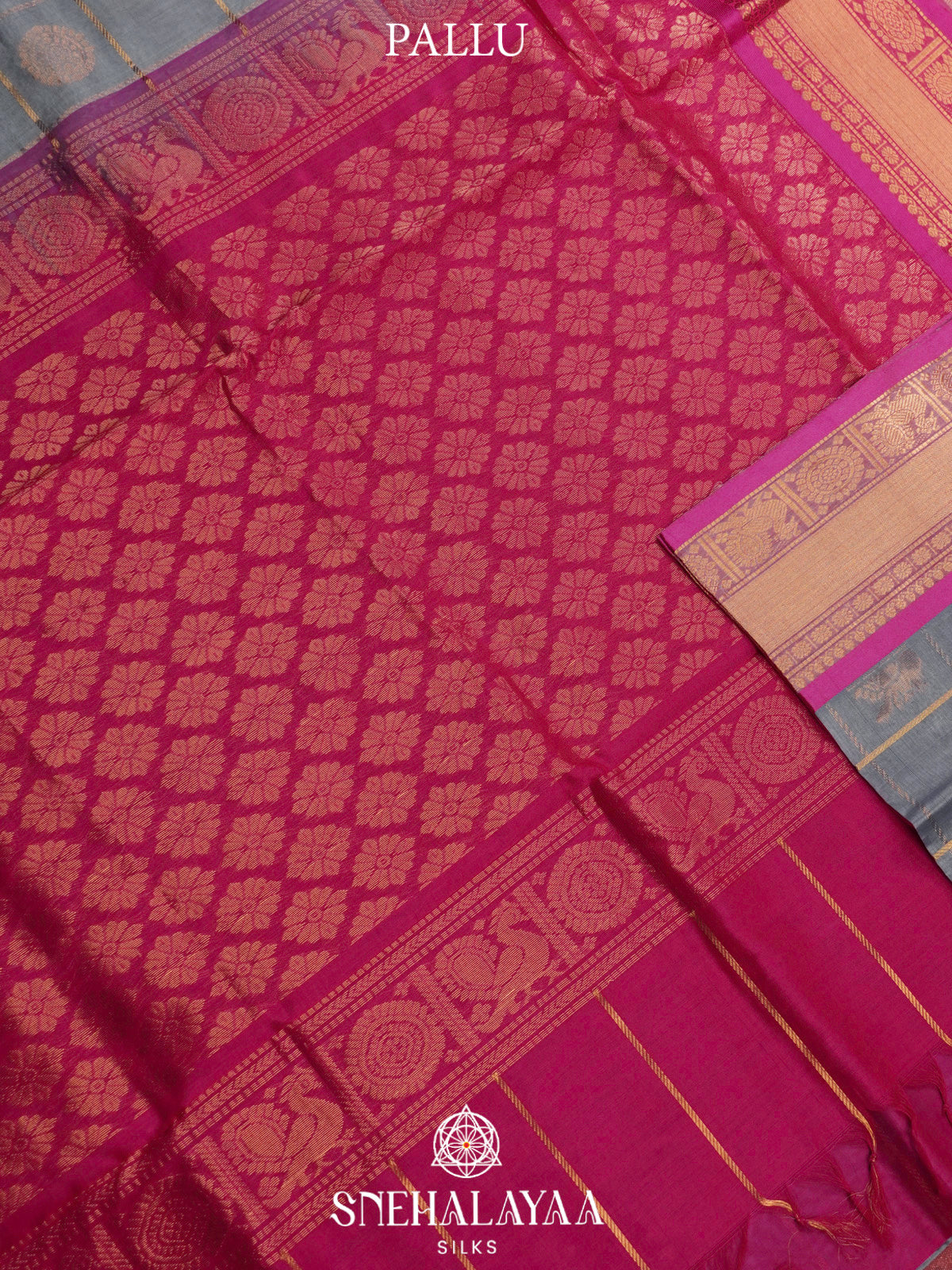 Grey Kanchi Silk Cotton Saree